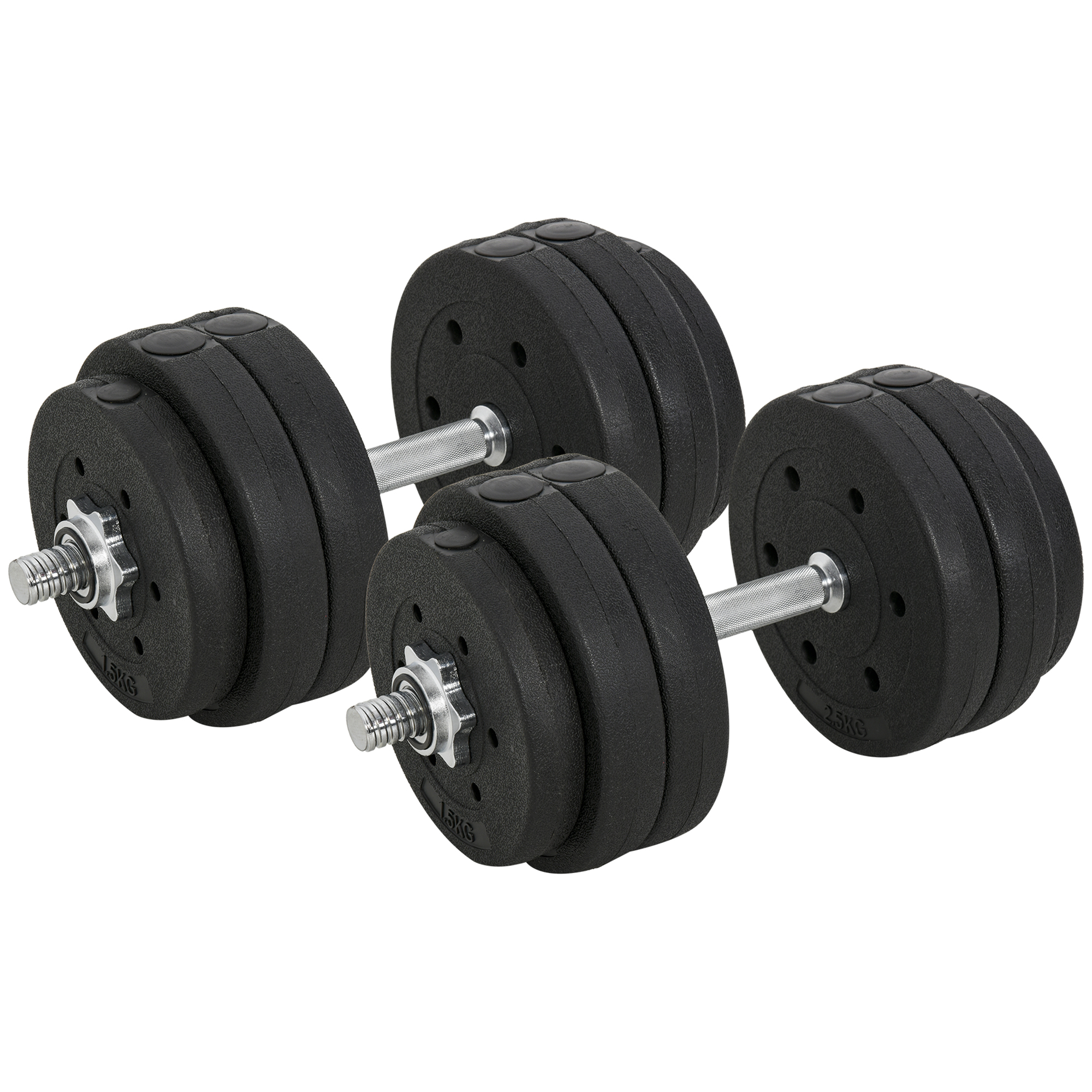 HOMCOM Kurzhantel Set 30KG Hantelset mit Hantelscheiben für Zuhause & Fitnessstudio, Stahl PU Schwarz, ideal für Krafttraining   Aosom.de – HOMCOM