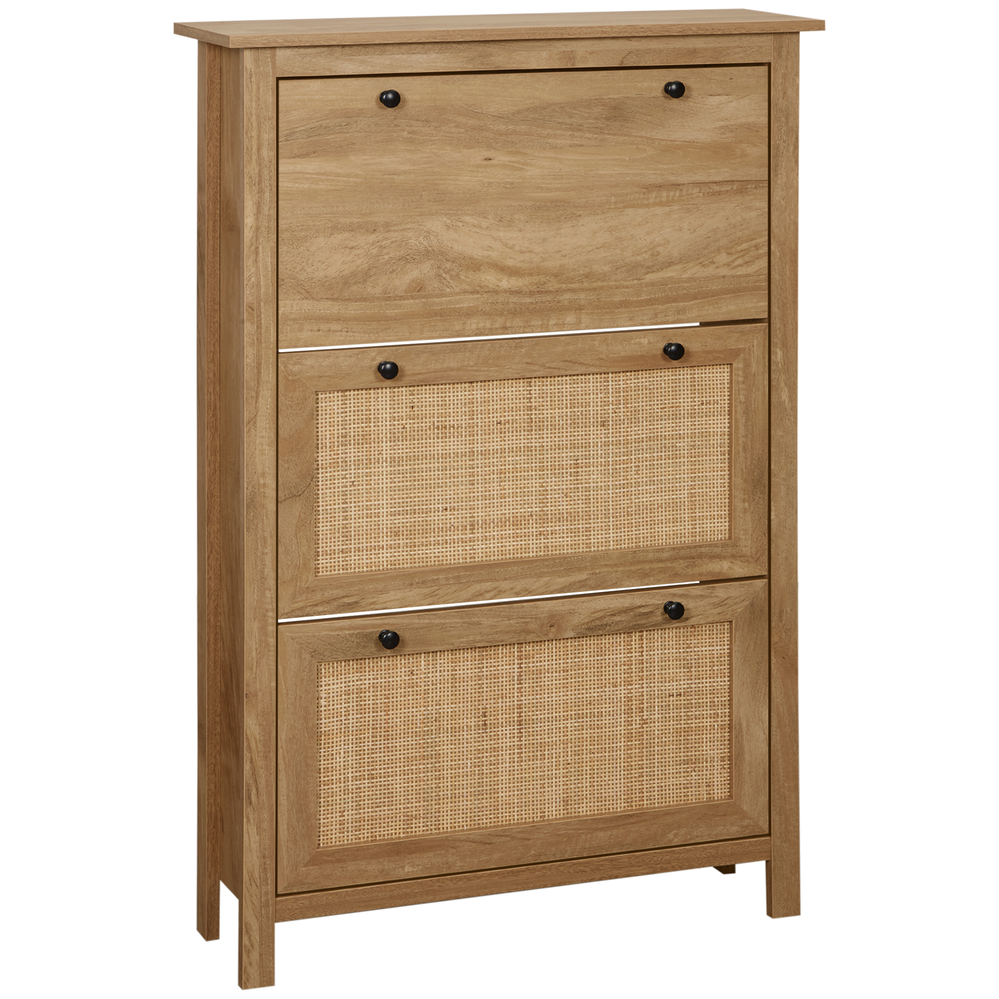 Armoire à Chaussures 2 Portes Avec 4 étagères - Meuble étroit Pour Couloir, 80x23.8x101.7 Cm | Rangement Mural En Bois MDF, Pieds Métal