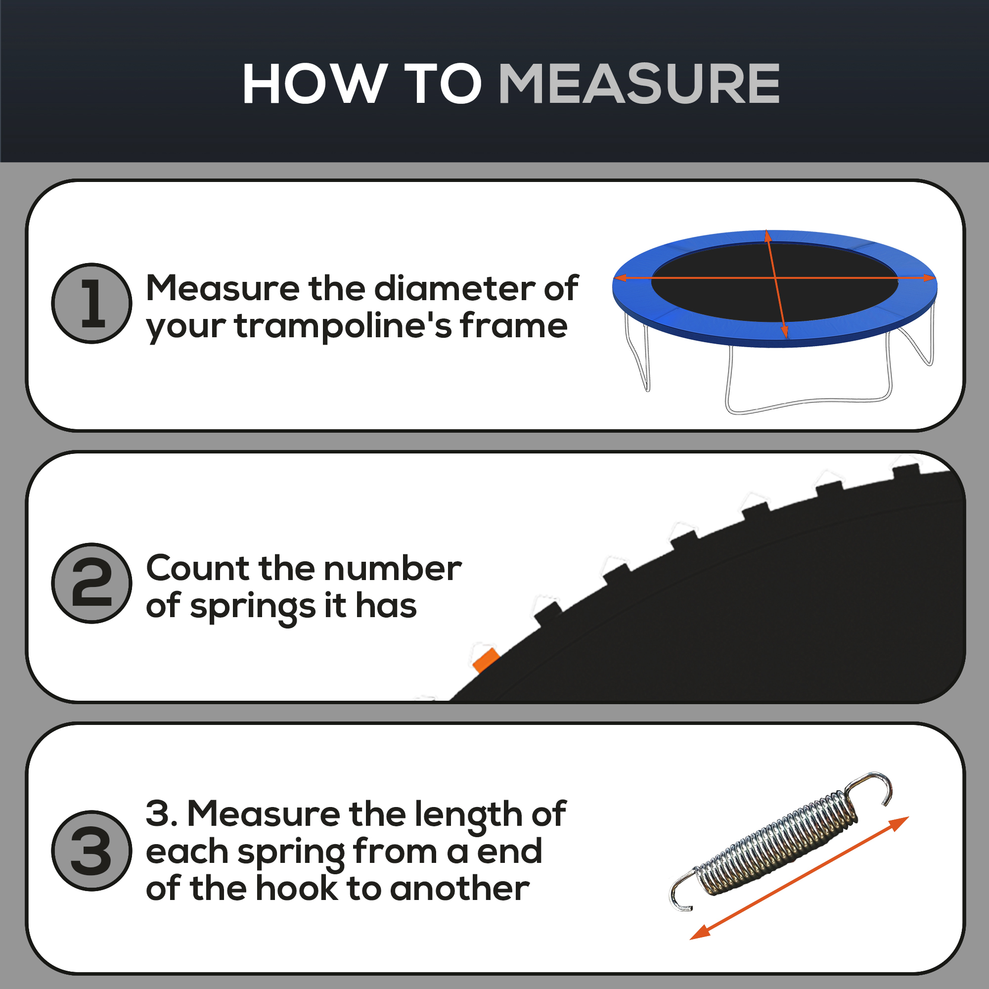 SPORTNOW Replacement Trampoline Mat with Spring Pull Tool, 72 V-Hooks, for 12ft Trampoline using 14cm Springs, Black 7