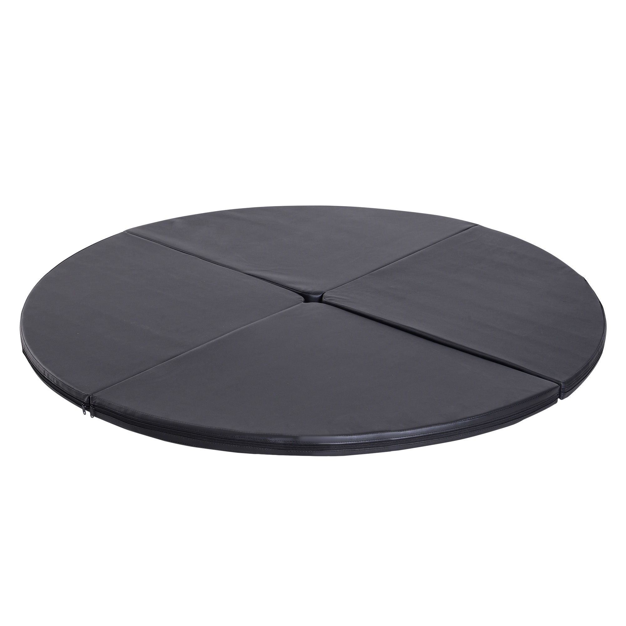 HOMCOM Tapis de pole dance pliable pole dance mat Ø 150 cm épaisseur 5 cm revêtement plastique noir