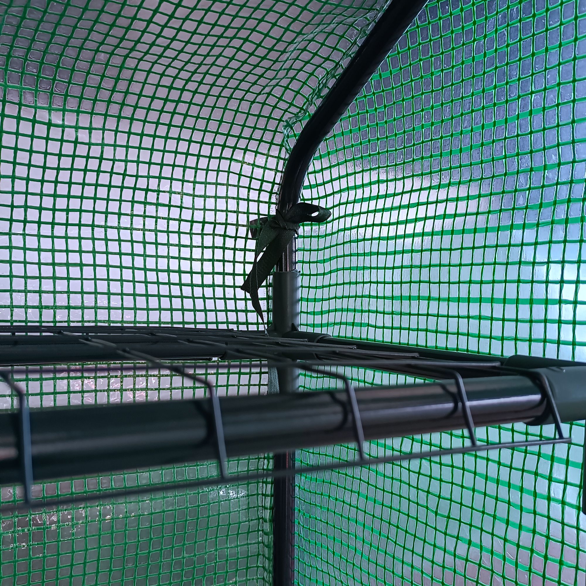 Outsunny Walk-in Greenhouse with 4 Tier 24 Shelves, Portable Grow House with Roll-up Zipped Door, 244 x 180 x 210cm, Green 8