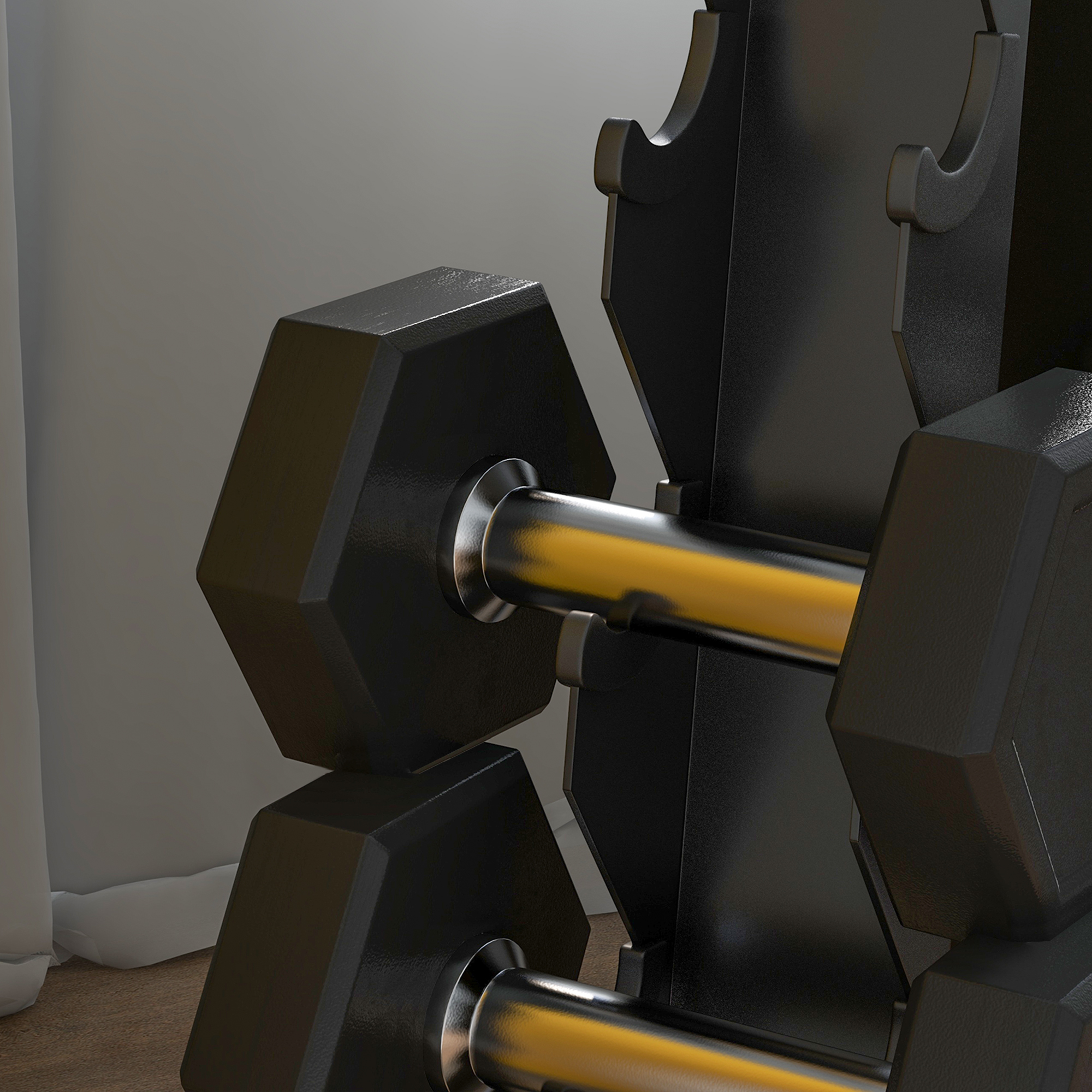 SPORTNOW Five-Tier Dumbbell Storage Rack, for Home Gym Exercise Black 7
