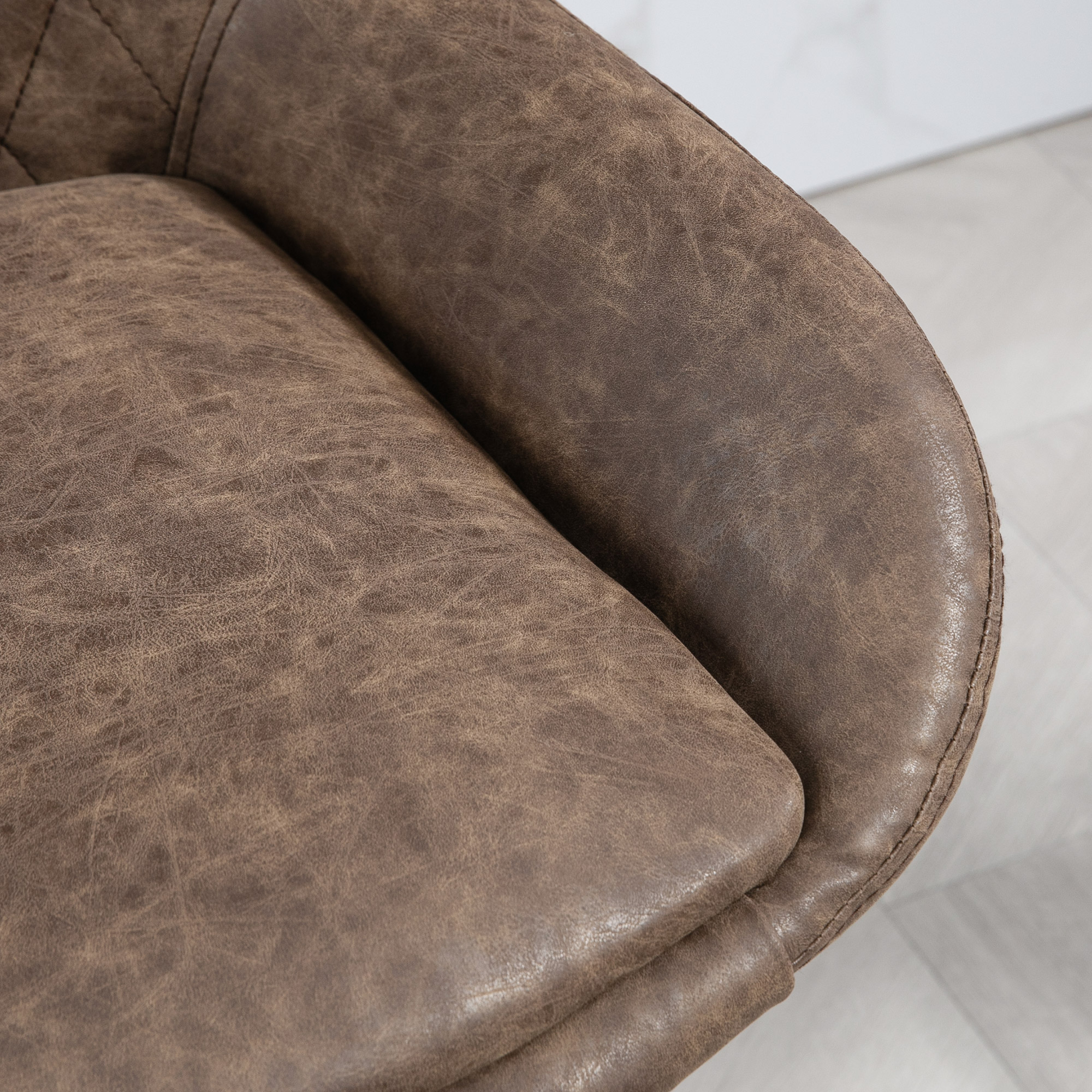 HOMCOM Adjustable Faux Leather Retro Bar Stools For Home Use, Brown 8