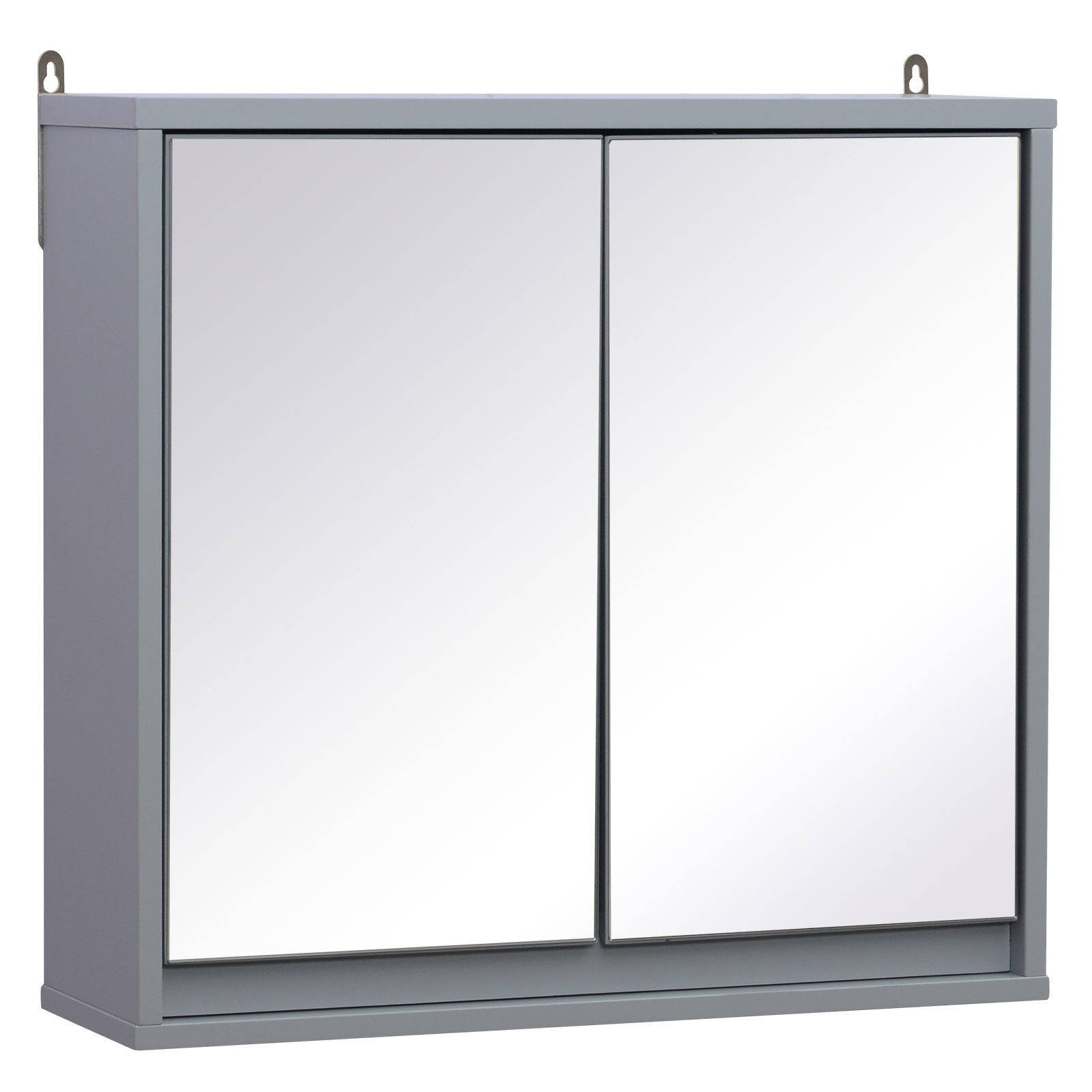 HOMCOM Armoire de Toilette Salle de Bain Murale Armoire à Glace Miroir et Étagères Intégrées 48x 15x 45 cm MDF Gris
