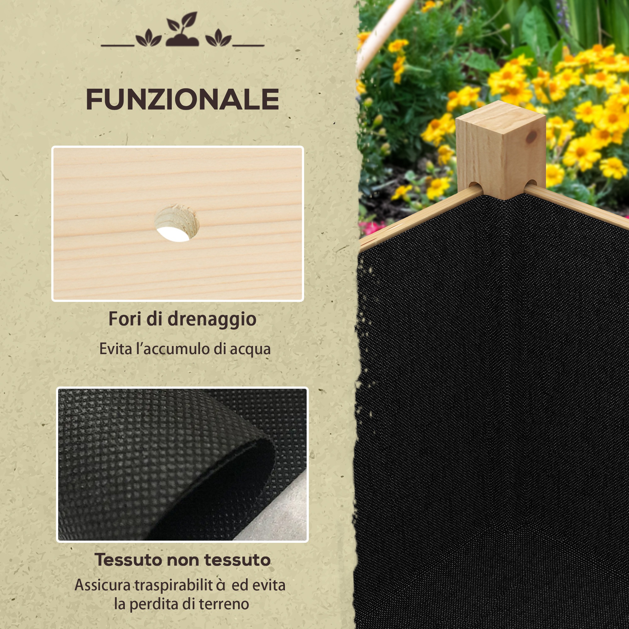 Letti Rialzati da Giardino con 4 Vasi 2 pz in Polyrattan Marrone CFW86876
