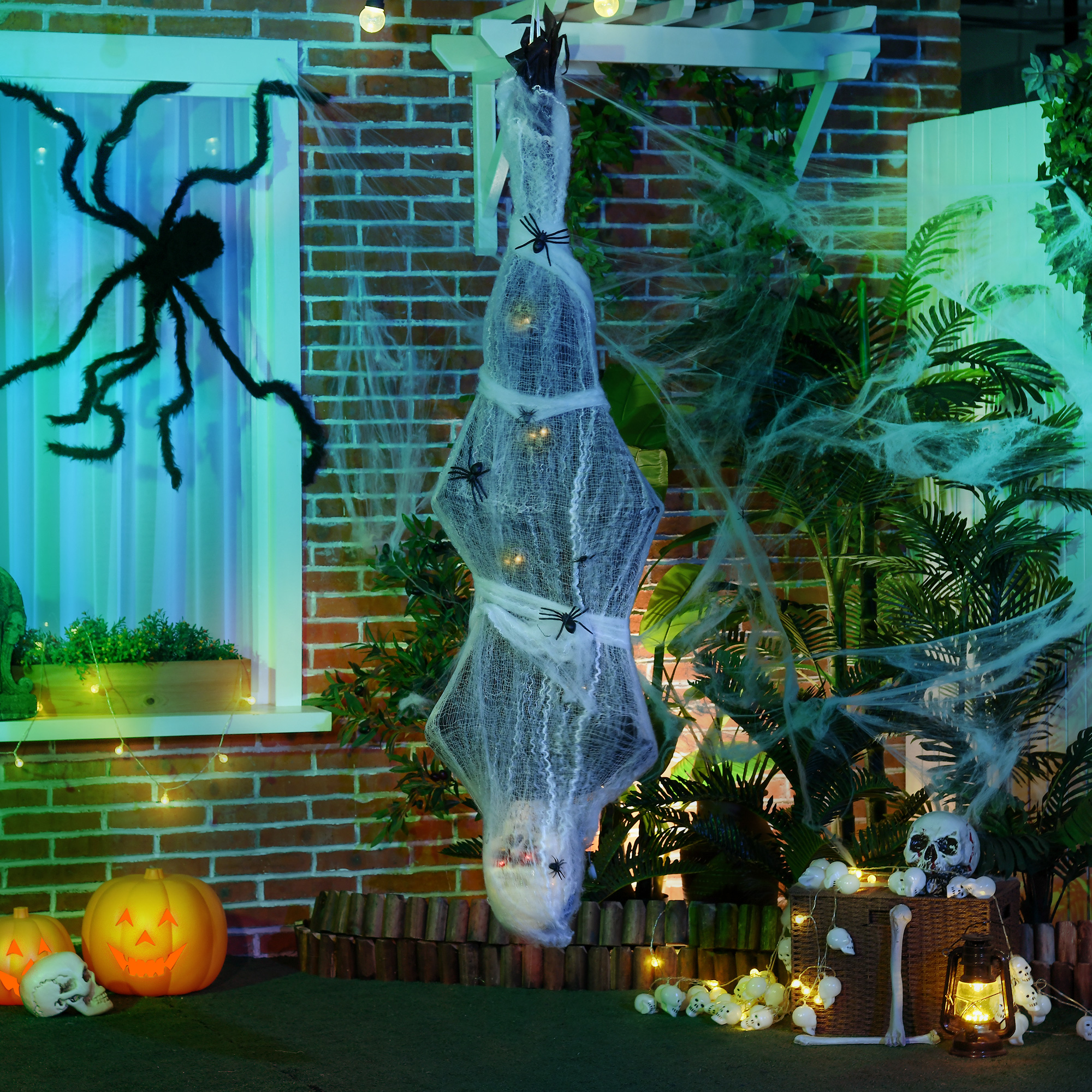 HOMCOM 170cm Halloween Dekoration Halloween-Mumie Hängend Skelett mit Augen günstig online kaufen
