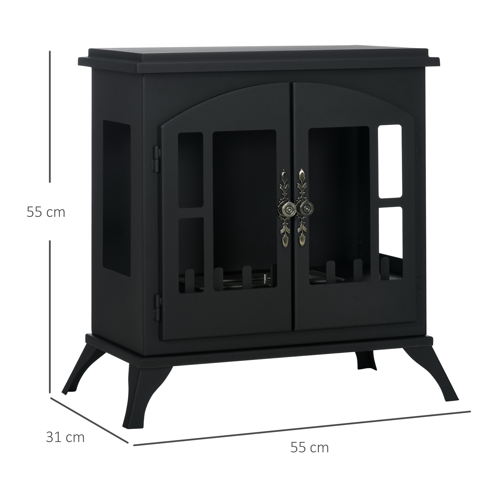 HOMCOM Freestanding Ethanol Fireplace Stove, Bioethanol Fire with Stainless Steel Flame Snuffer, 0.9L Tank, 3 Hours Burning Time for Indoor, Black 3