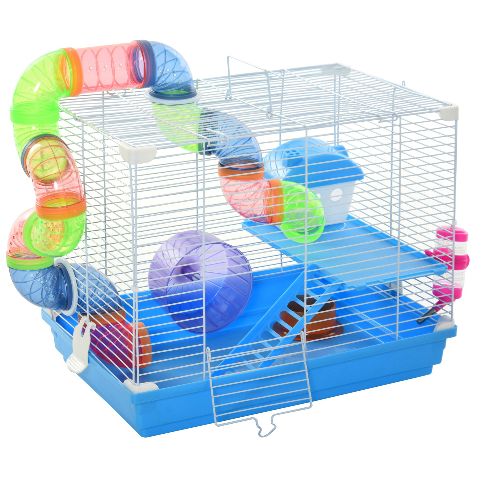 PawHut 2-Story Large Small Animal Cage w/ Accessories for Chinchillas Puppy Guinea Pig