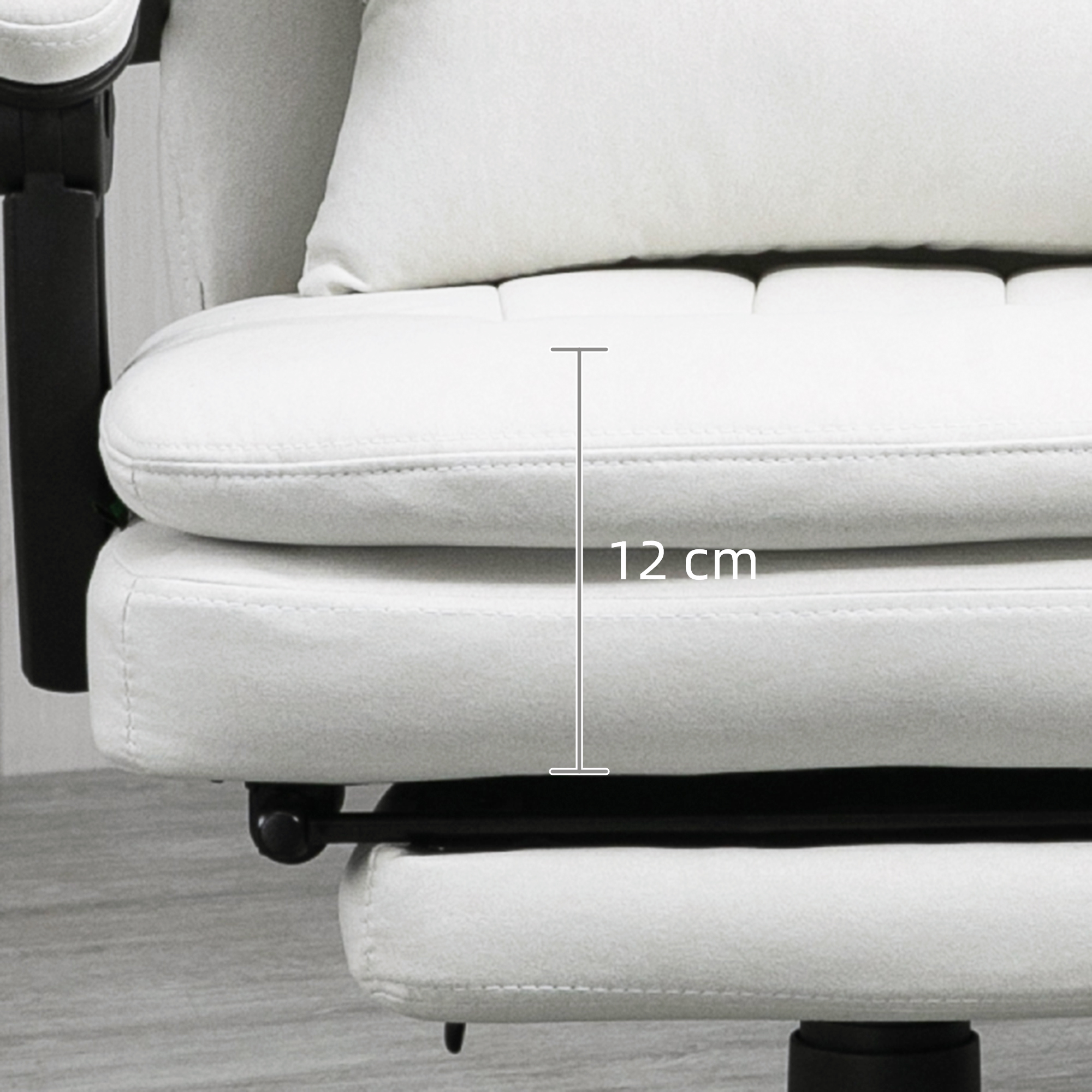 Vinsetto Office Chair, Ergonomic Desk Chair with 6-Point Vibration Massage and Lumbar Heating, Computer Chair with Lumbar Support Pillow, 155° Reclining Back and Footrest, Cream White 8