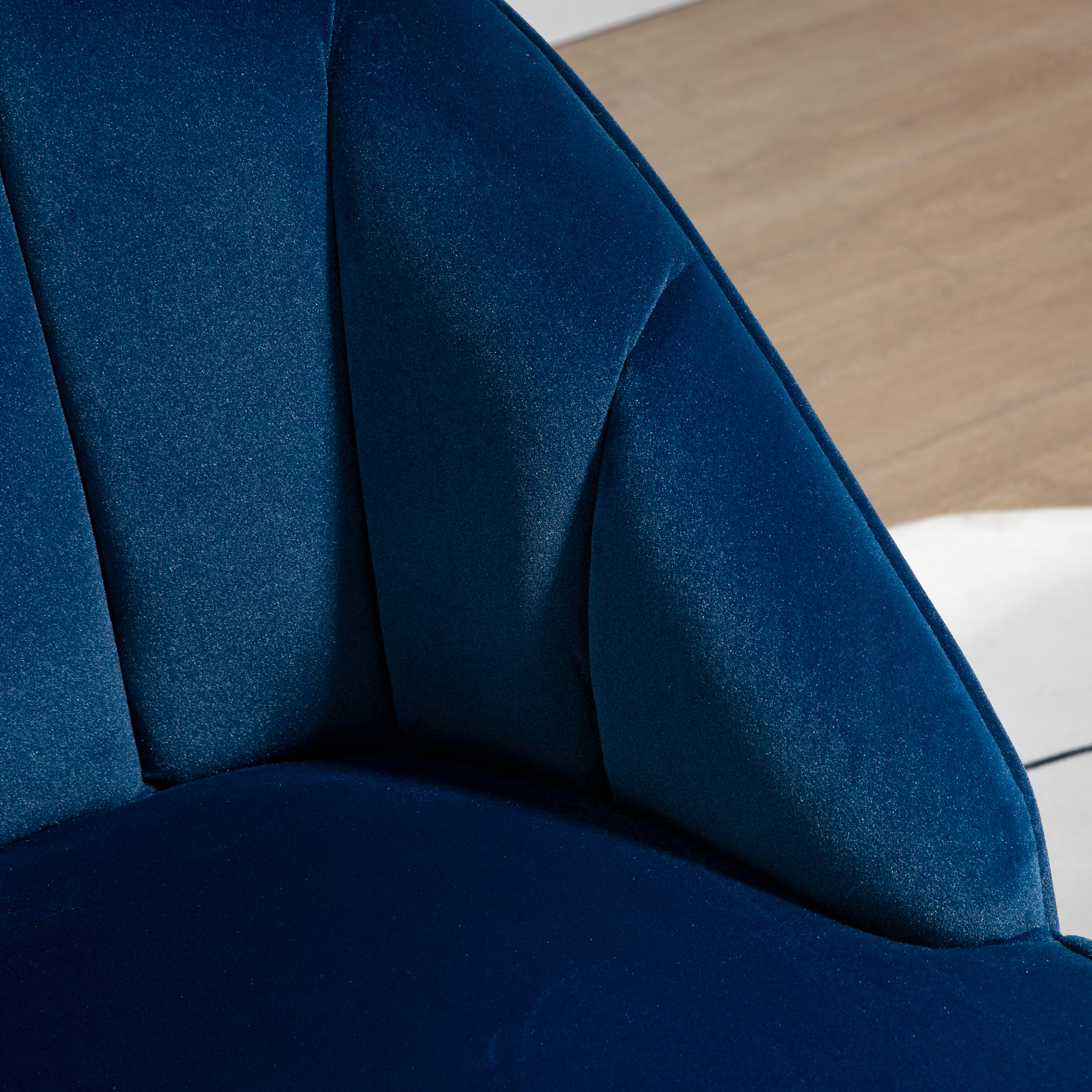 Poltrona velluto blu metallo azzurro anni '60 vintage modernariato