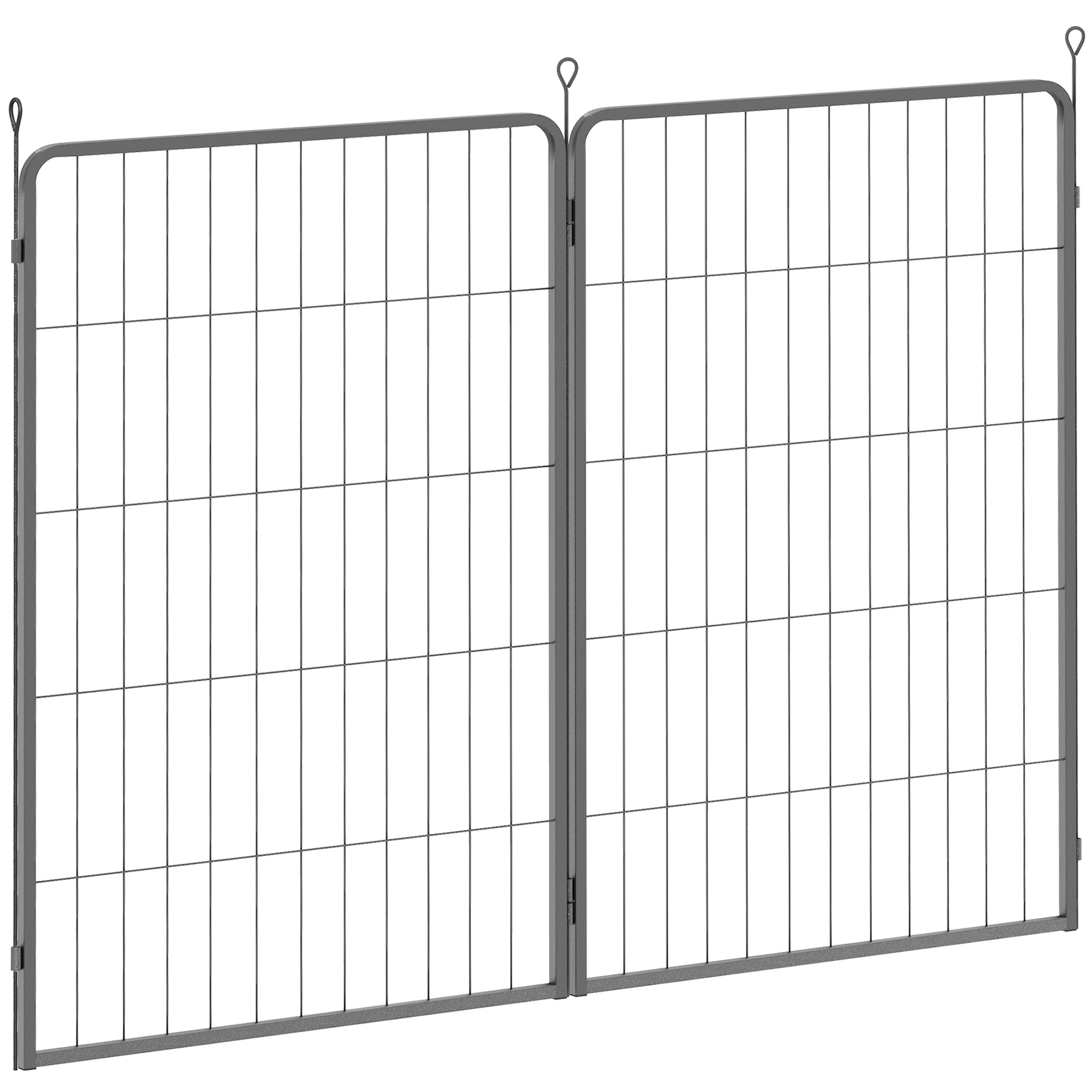 PawHut Two-Piece Dog Pen Expansion Pack for Medium Dogs, 80cm Tall Animal Pen with Three Connecting Stakes