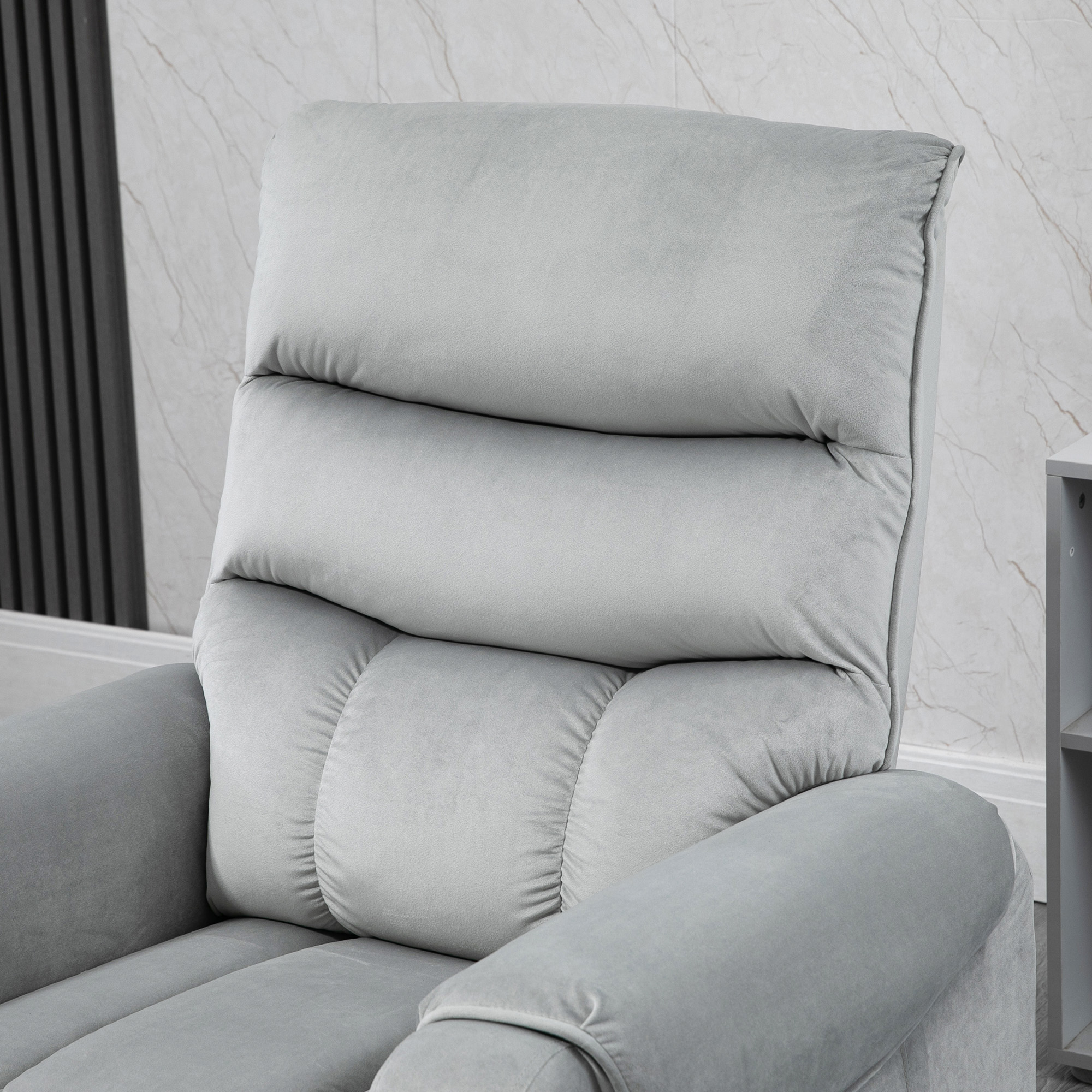 HOMCOM Vibration Massage Rise and Recliner Chair, Electric Power Lift Recliner with Remote Control and Side Pockets, Grey 8
