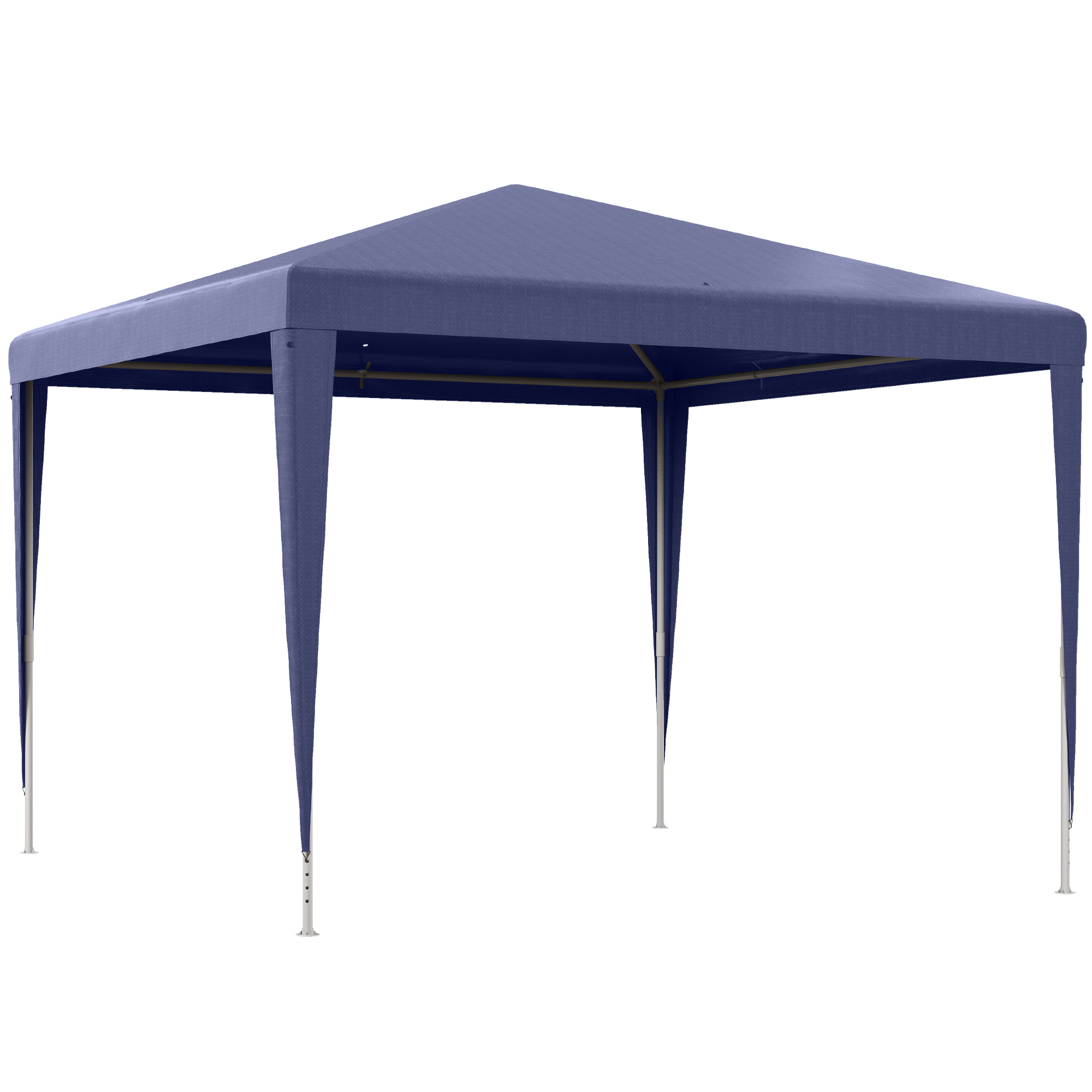 Outsunny Carpa Desmontable 3x3 m Cenador Pabellón de Jardín con 4 Orificios de Drenaje y Marco de Metal para Terraza Patio Azul   Aosom España