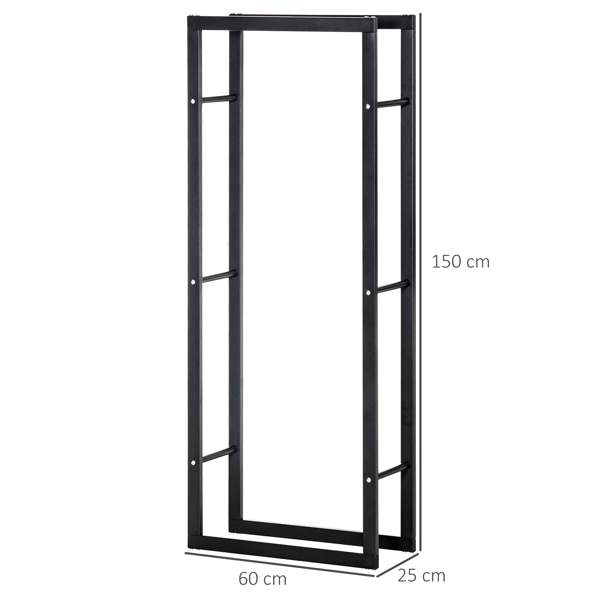 Küttepuude alus, küttepuude hoiustamiseks sise- ja välistingimustes, metall, 60 x 25 x 150 cm