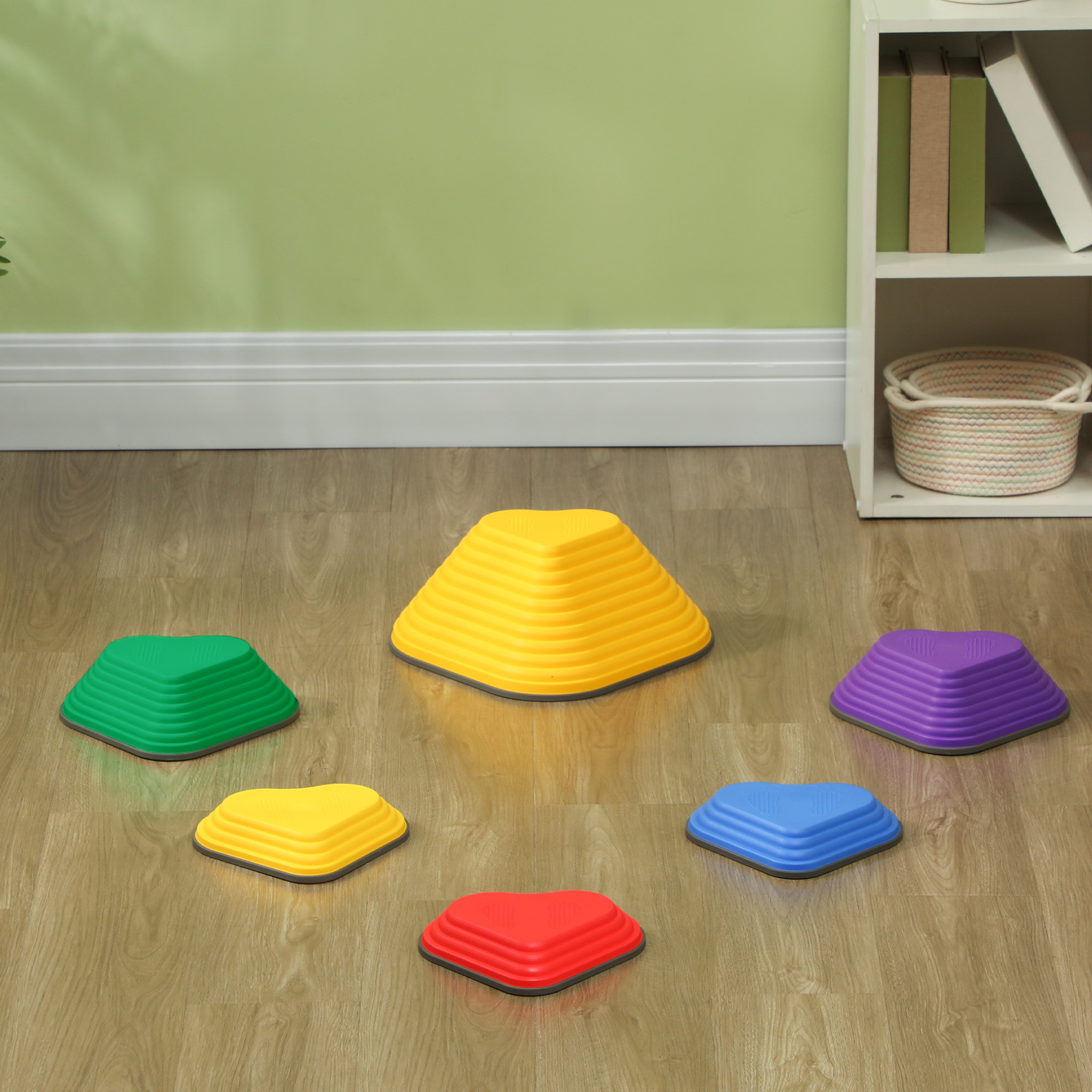 AIYAPLAY 6-Piece Heart-Shaped Kids Balance Stepping Stones and Motor Skills, Multicoloured 9