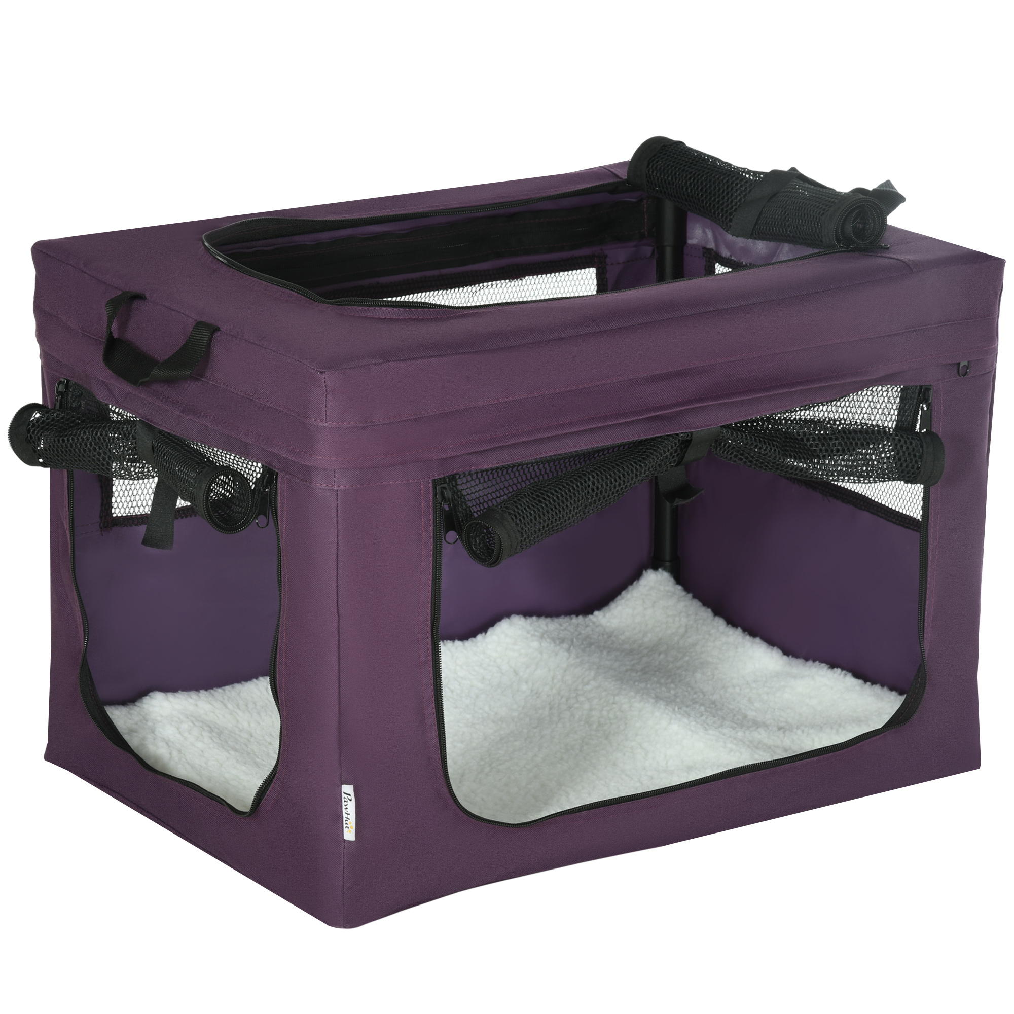 PawHut 60cm Pet Carrier, with Cushion, for Miniature Dogs - Grey
