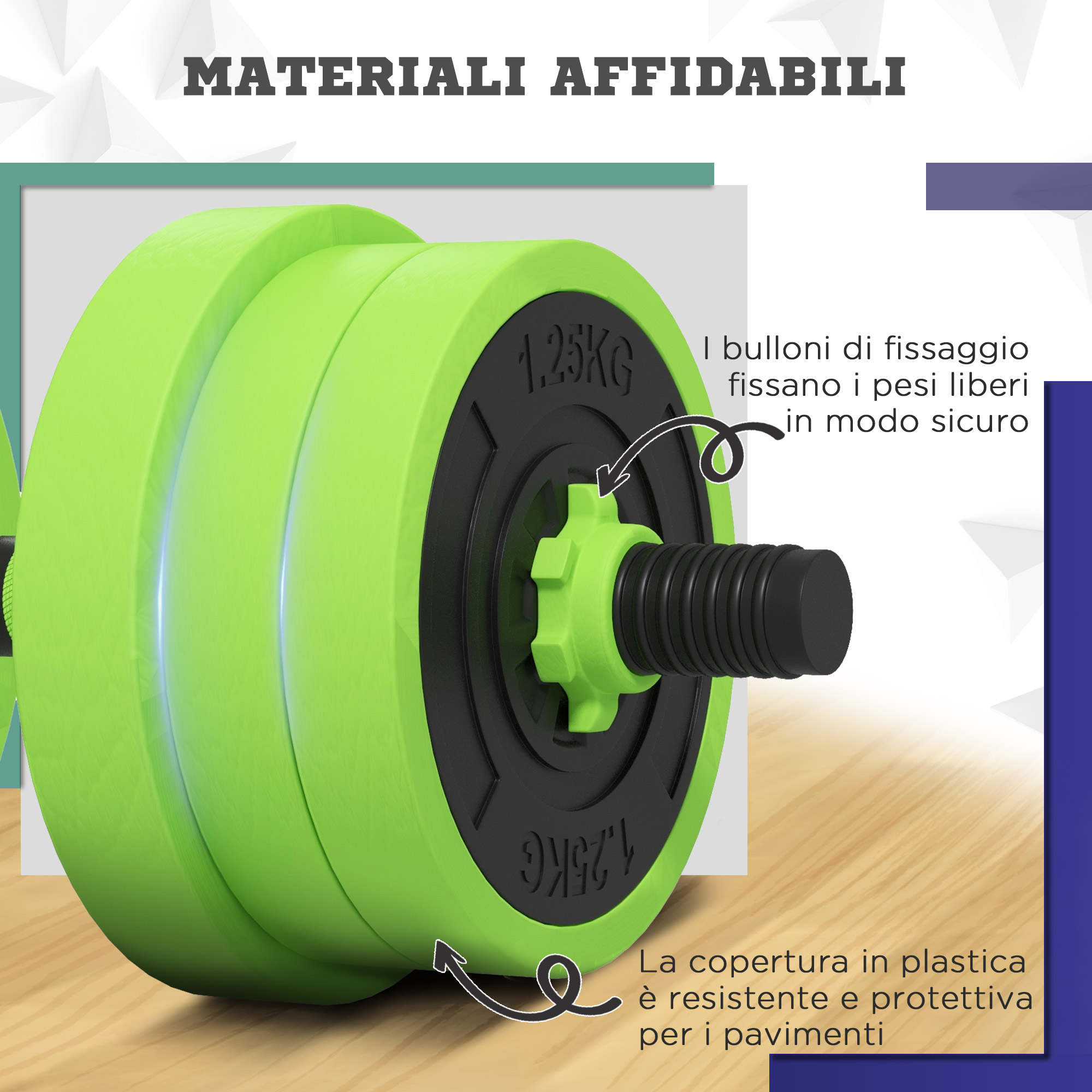 Set manubri e bilanciere con dischi 40 kg