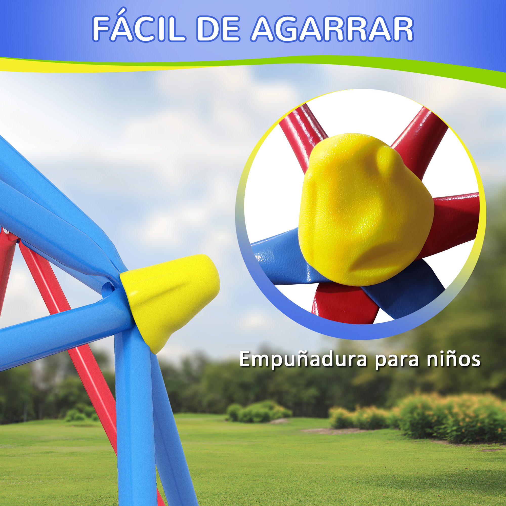 Cúpula De Escalada Outsunny – Parque Infantil Geométrico De 183x90 Cm, Para 3-8 Años, Soporta 180 Kg, Anti-UV
