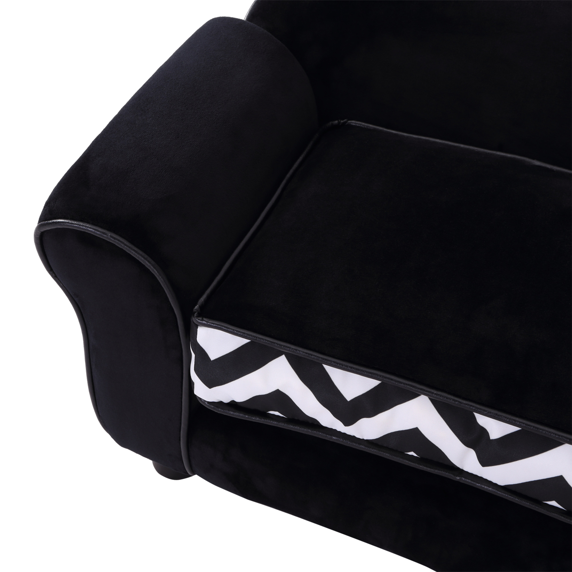 PawHut Dog Sofa Bed for XS-Sized Dogs, Cat Sofa with Soft Cushion, Pet Chair Lounge with Washable Cover, Removable Legs, Wooden Frame Black 8