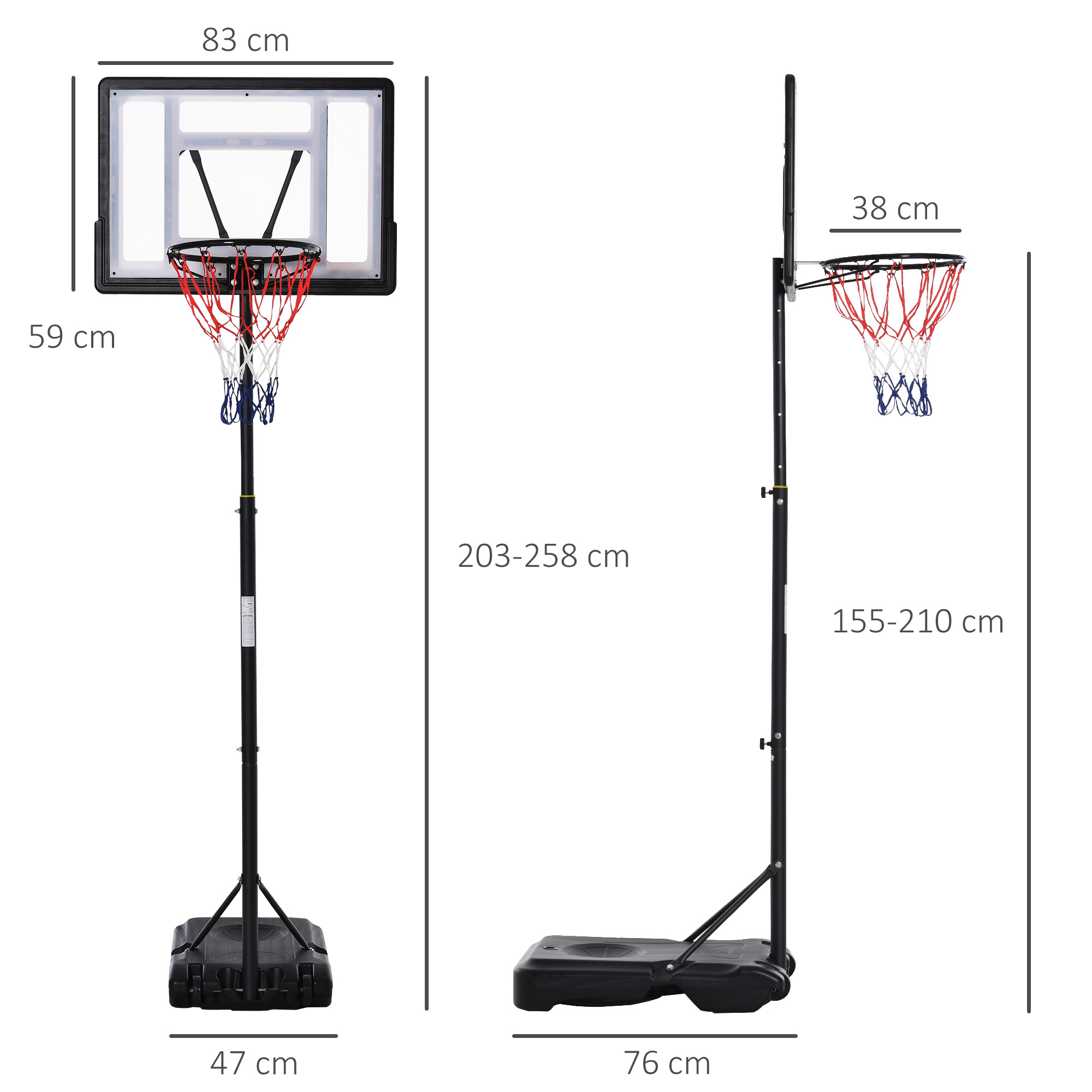 Panier de Basket-Ball sur pied hauteur réglable - Panier de basket Panier de Basket-Ball sur pied hauteur réglable - Panier de basket
