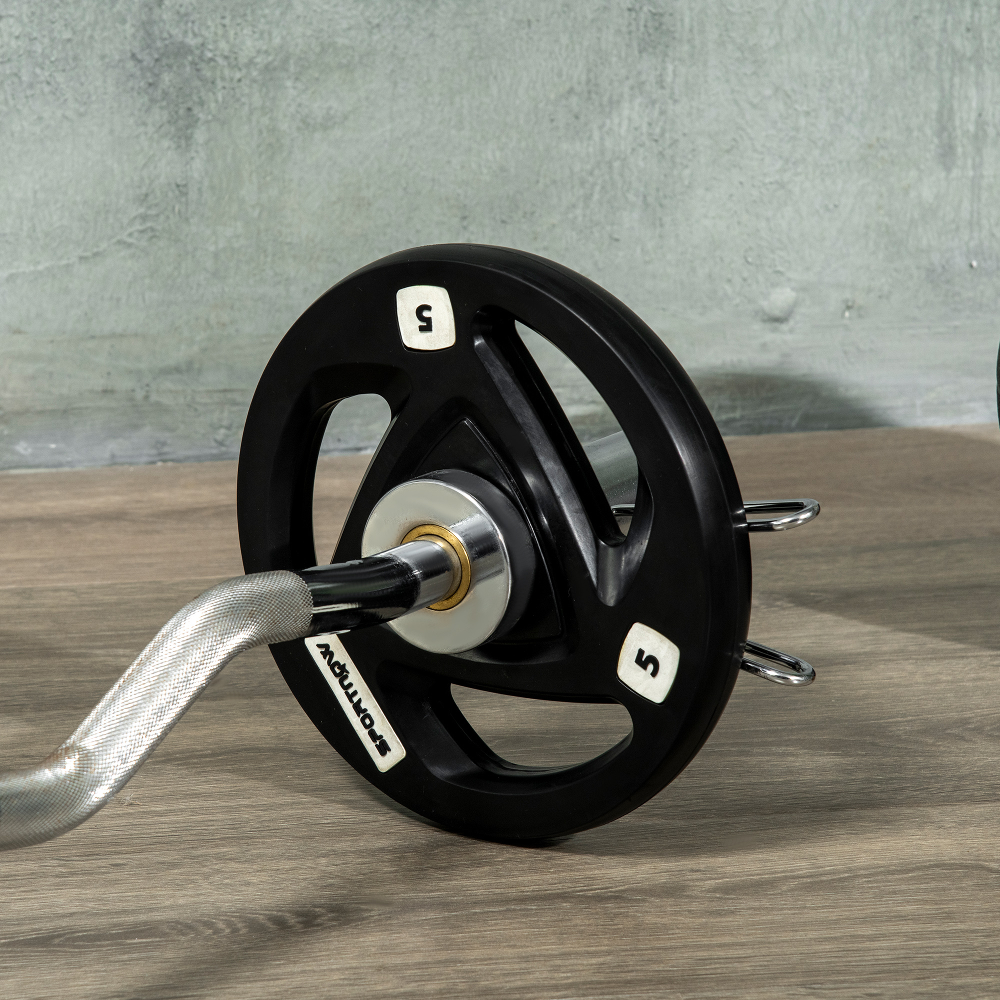 SPORTNOW Two 5kg Olympic Weight Plates, Tri-Grip Rubber-Coated Barbell Weights, with 5cm Holes, for Home, Gym, Office 7
