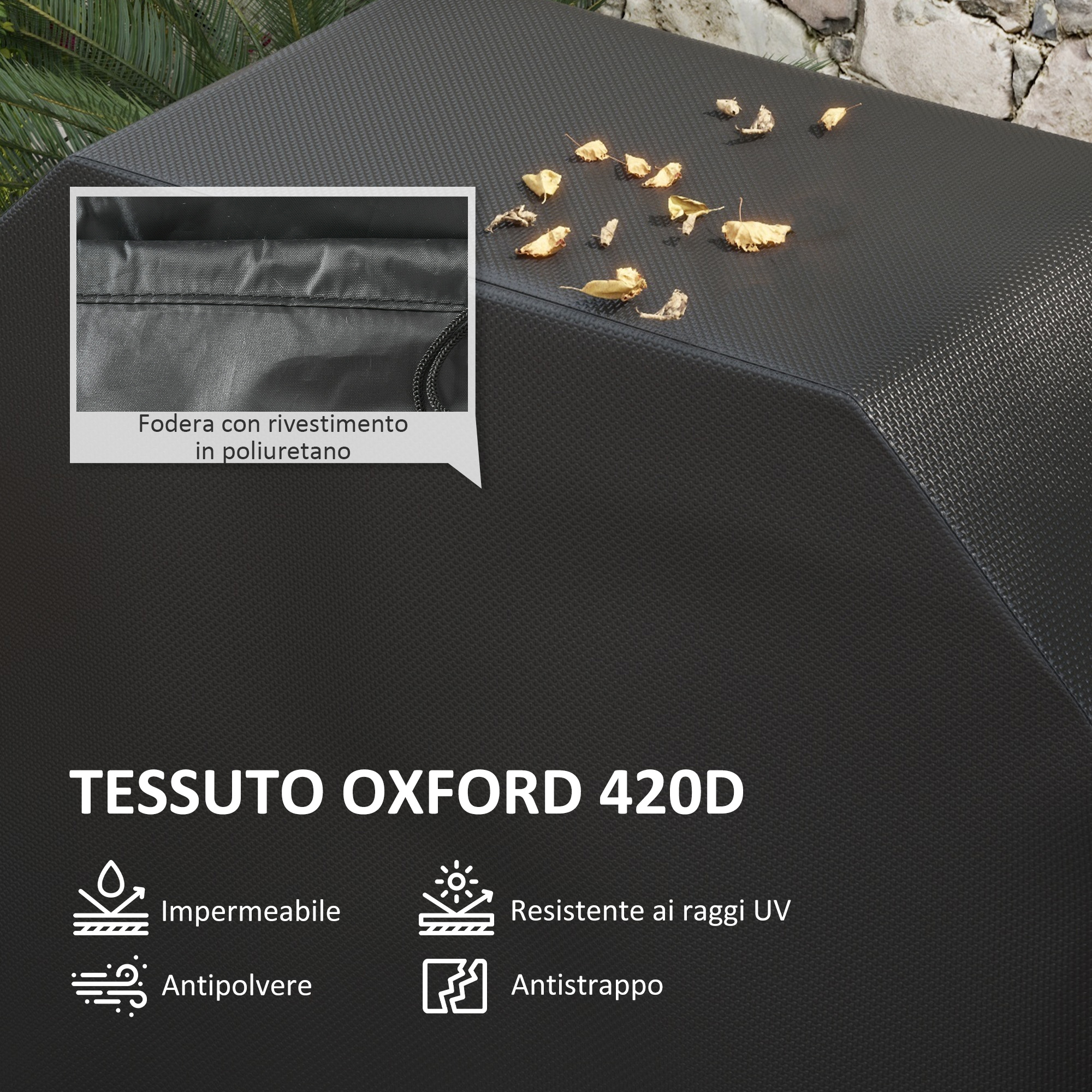 Copertura Per Barbecue In Tessuto Oxford - Impermeabile E Anti-UV Con Cinghie