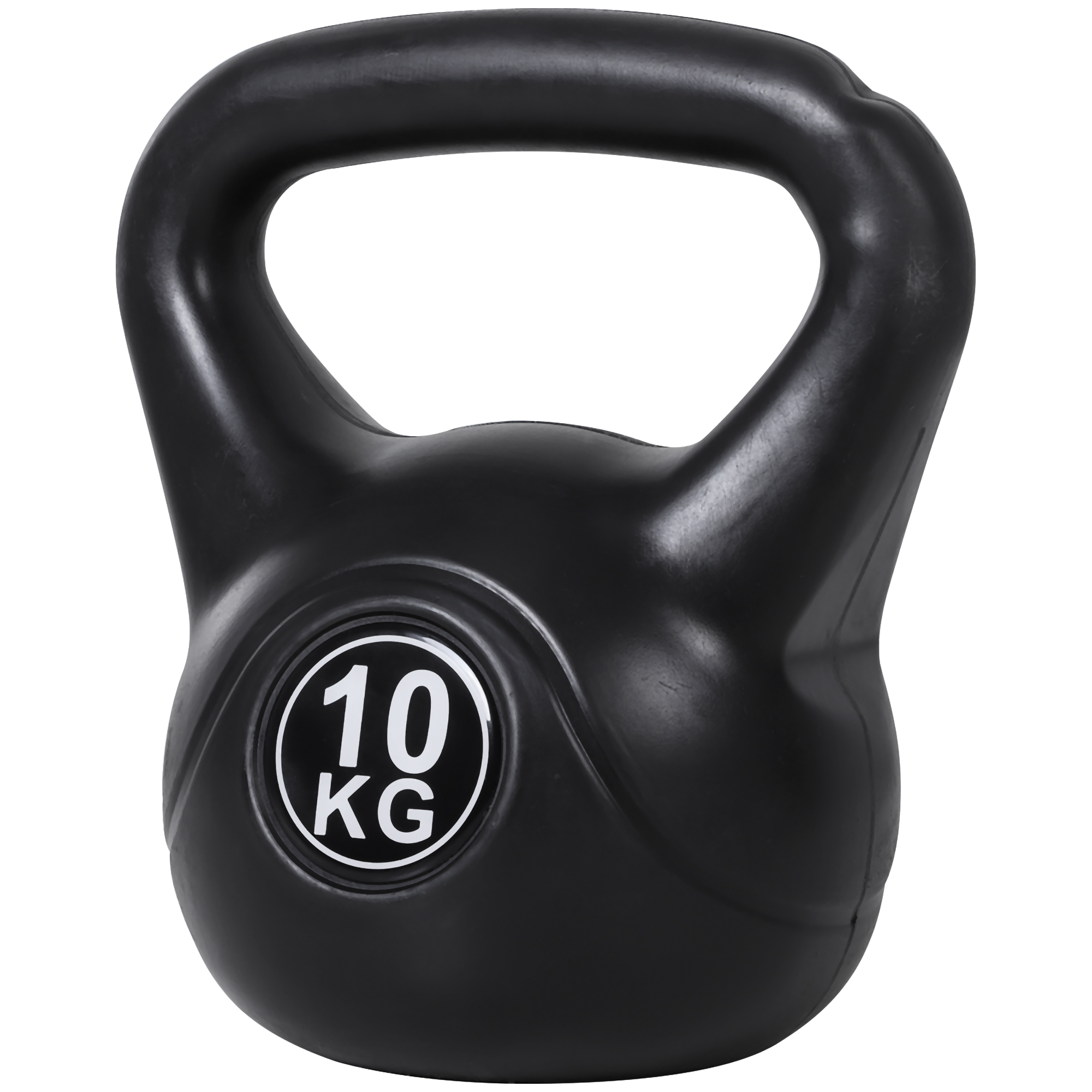 HOMCOM Kettlebell de 10 kg Pesa Rusa Relleno de Arena Mango Ancho Antideslizante para Fitness y Entrenamiento en Casa Negro   Aosom España
