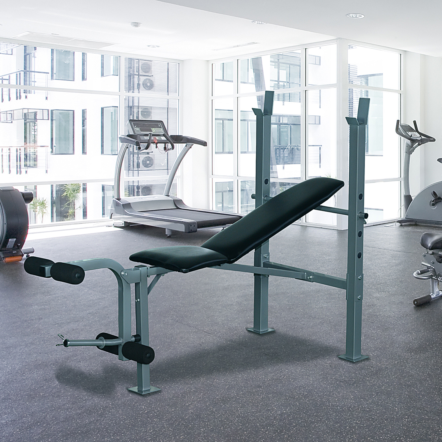HOMCOM Multi-Hantelbank, Trainingsbank, Kraftstation, Schrägbank, Fitnessgerät, Stahl, 165x68x114cm  Aosom