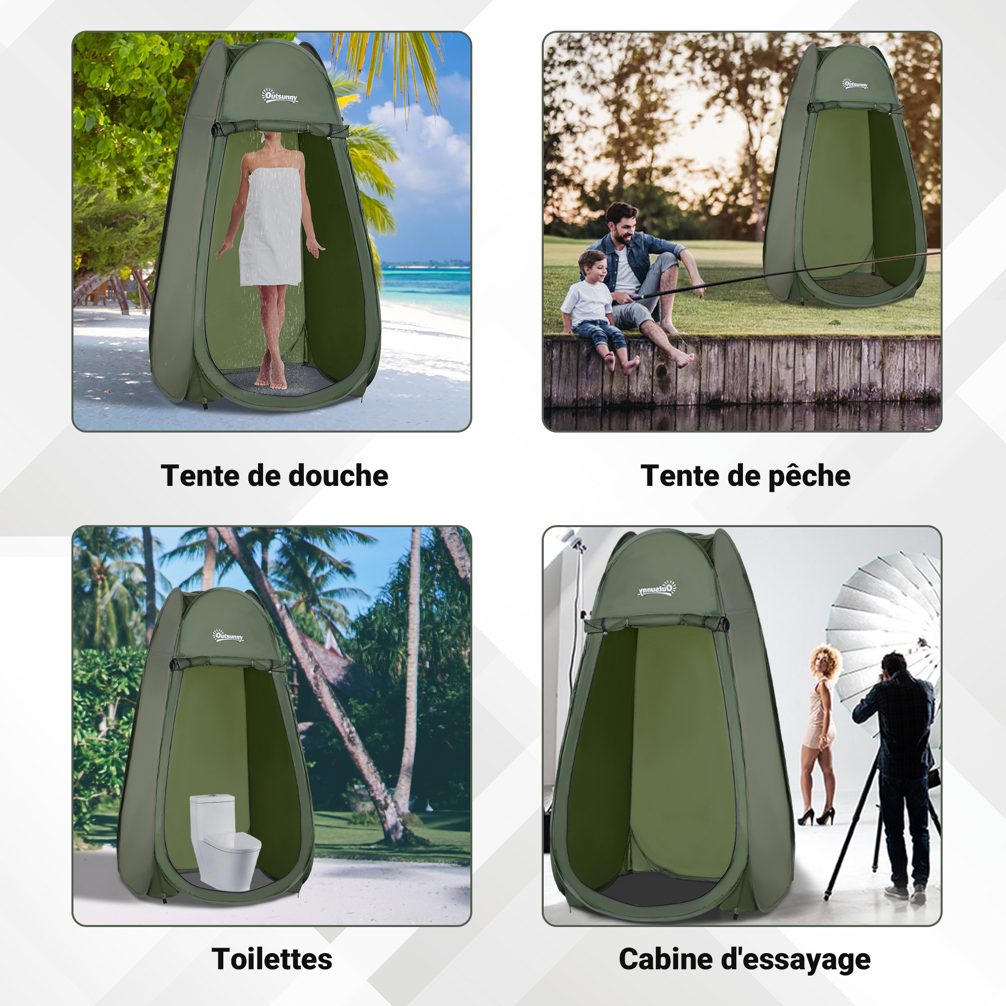 Tente de douche pliable pop-up automatique instantanée cabinet de changement camping polyester bleu marine Tente de douche pliable pop-up automatique instantanée cabinet de changement camping polyester bleu marine