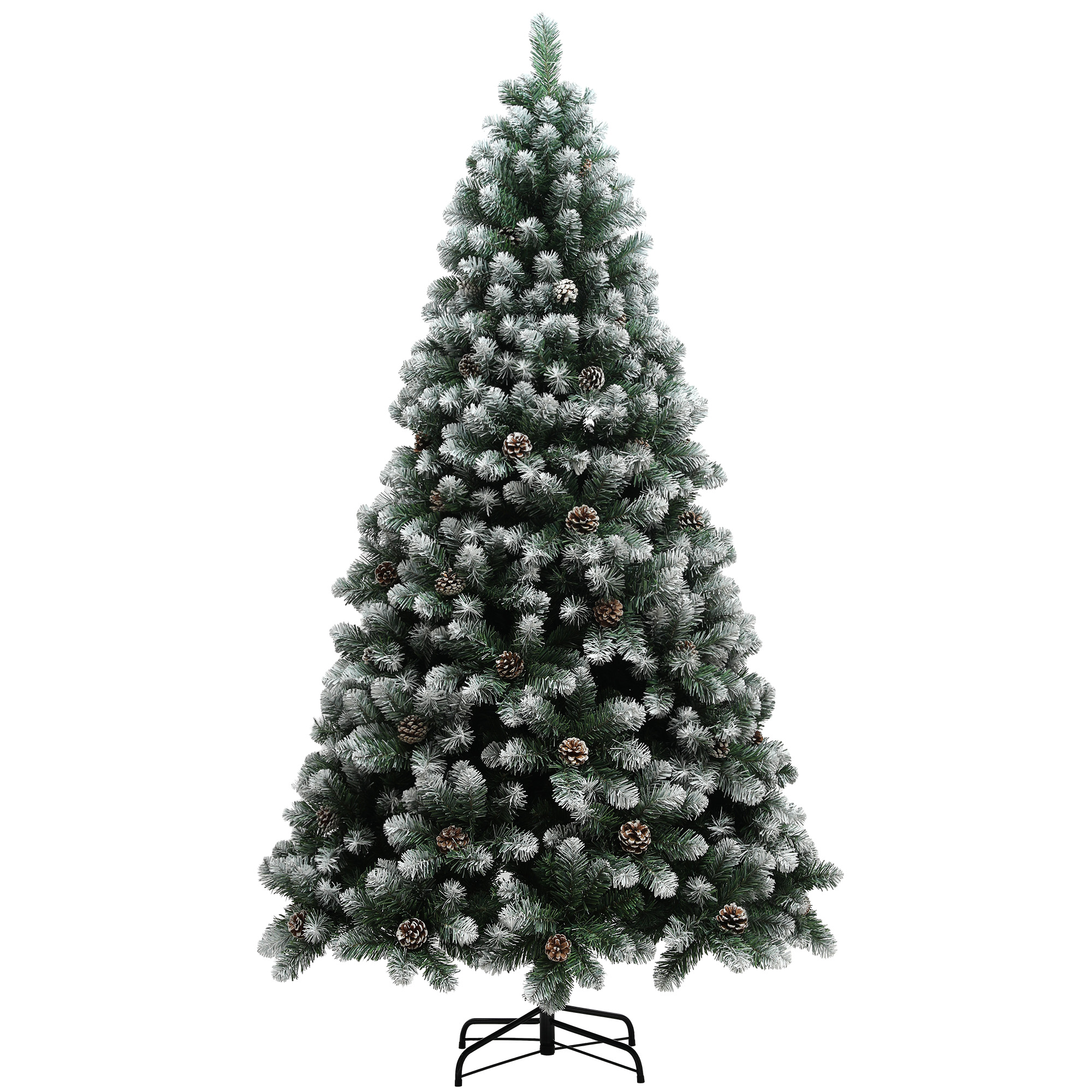 HOMCOM 7' Tall Unlit Slim Fir Artificial Christmas Tree With Realistic Branches, And 865 Tips, Green