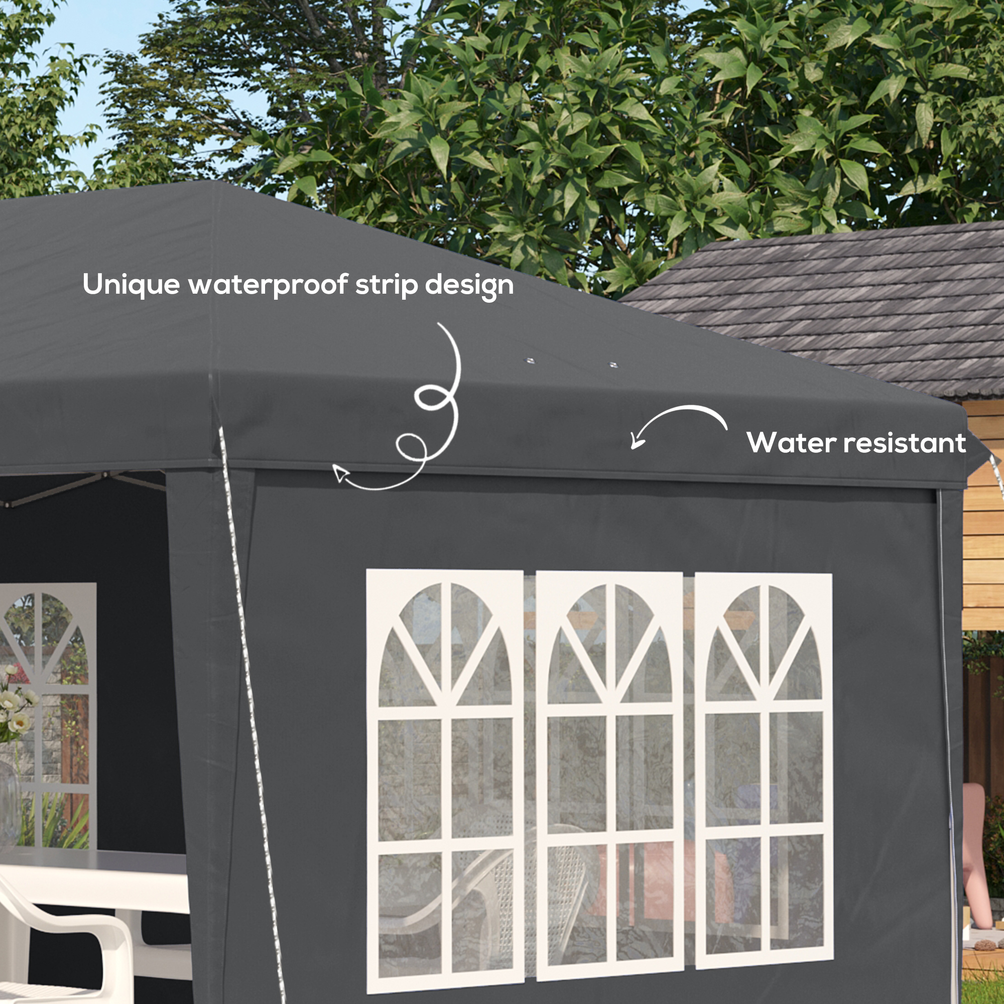 Outsunny 3 x 6m Pop-Up Gazebo, with Removable Walls Grey 6
