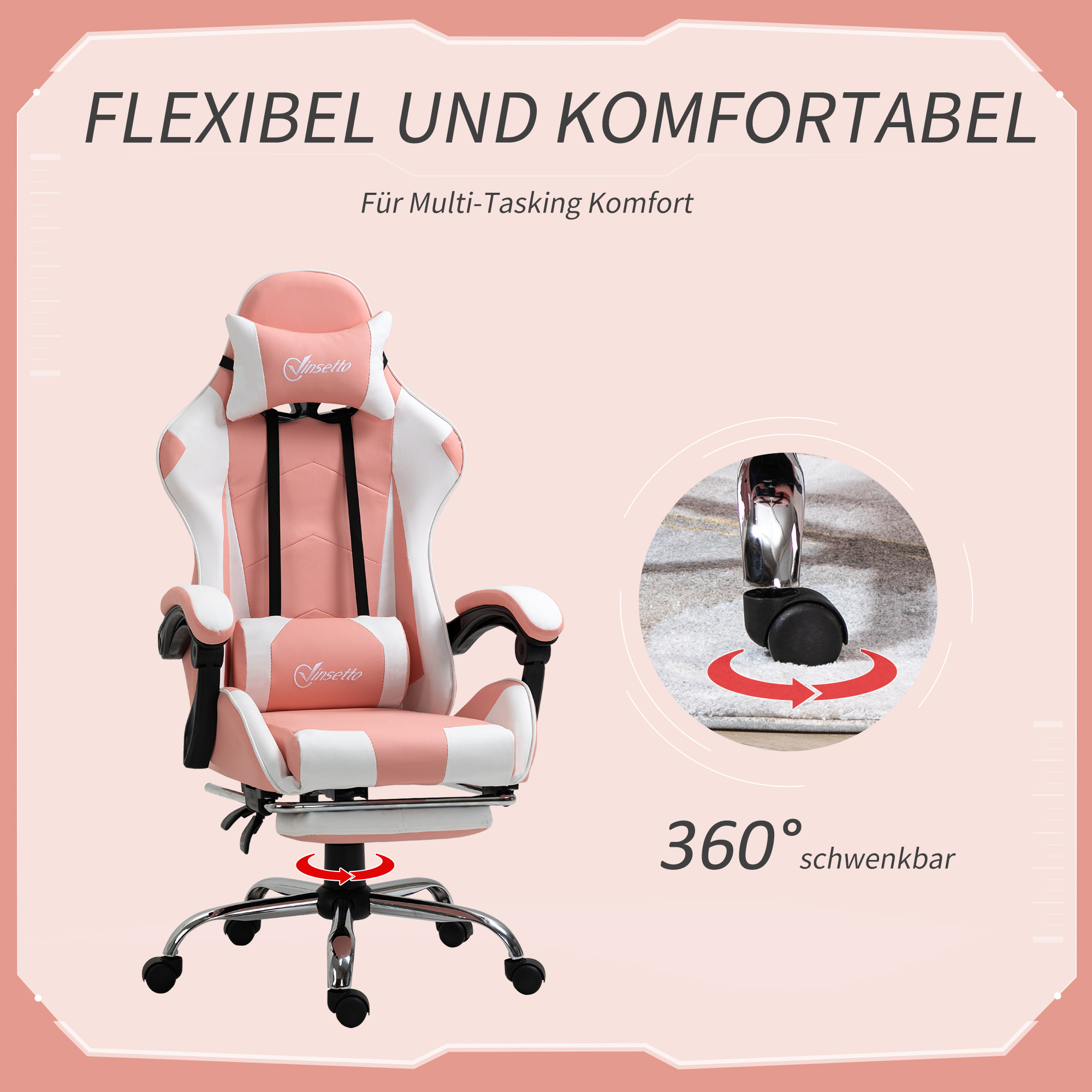 Vinsetto Ergonomischer Büros piel stuhl, höhen verstellbar, feste Basis, klappba