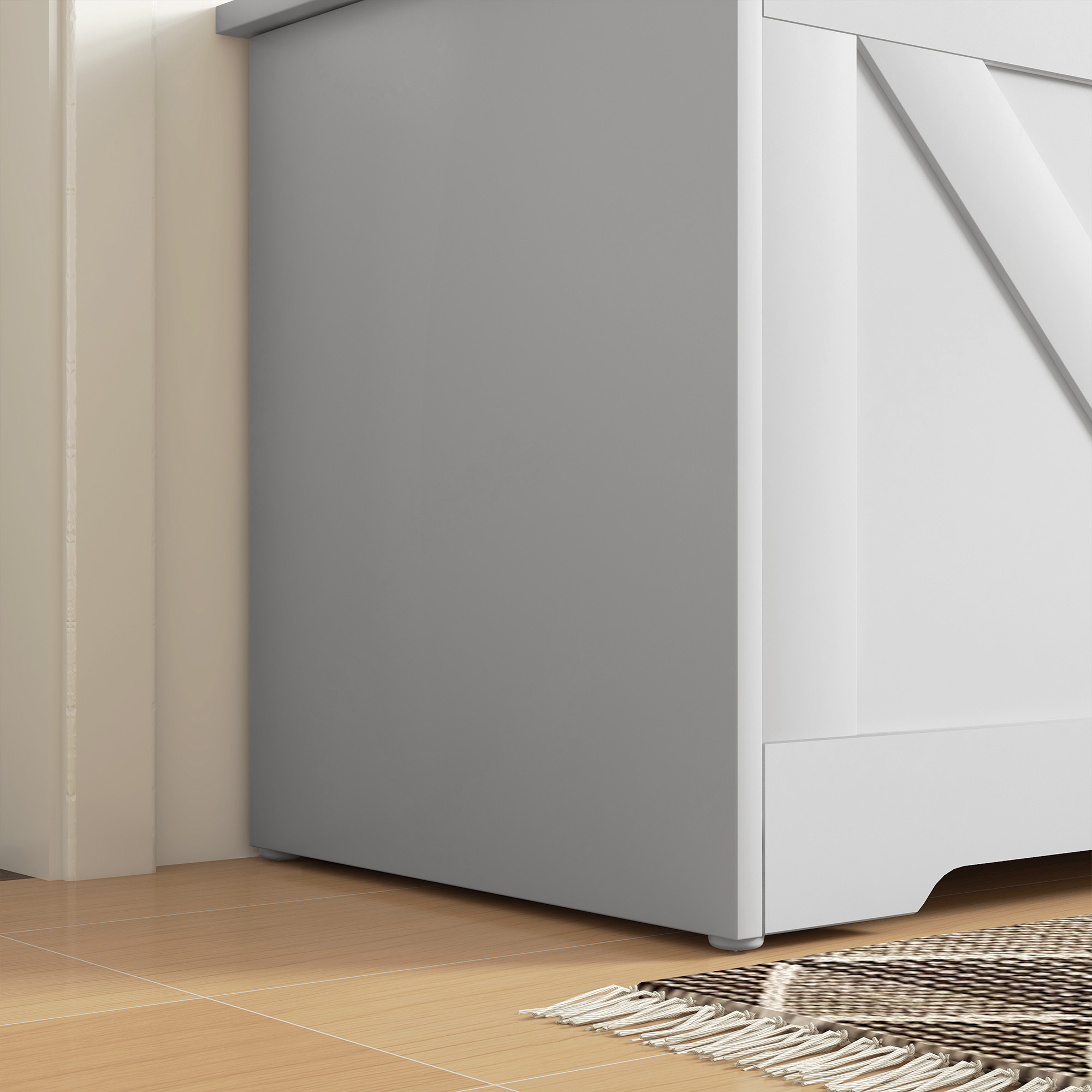 Cassapanca HOMCOM In Legno - Bianco, 80x40x40 Cm, Con Cerniera Di Sicurezza - Foto 9