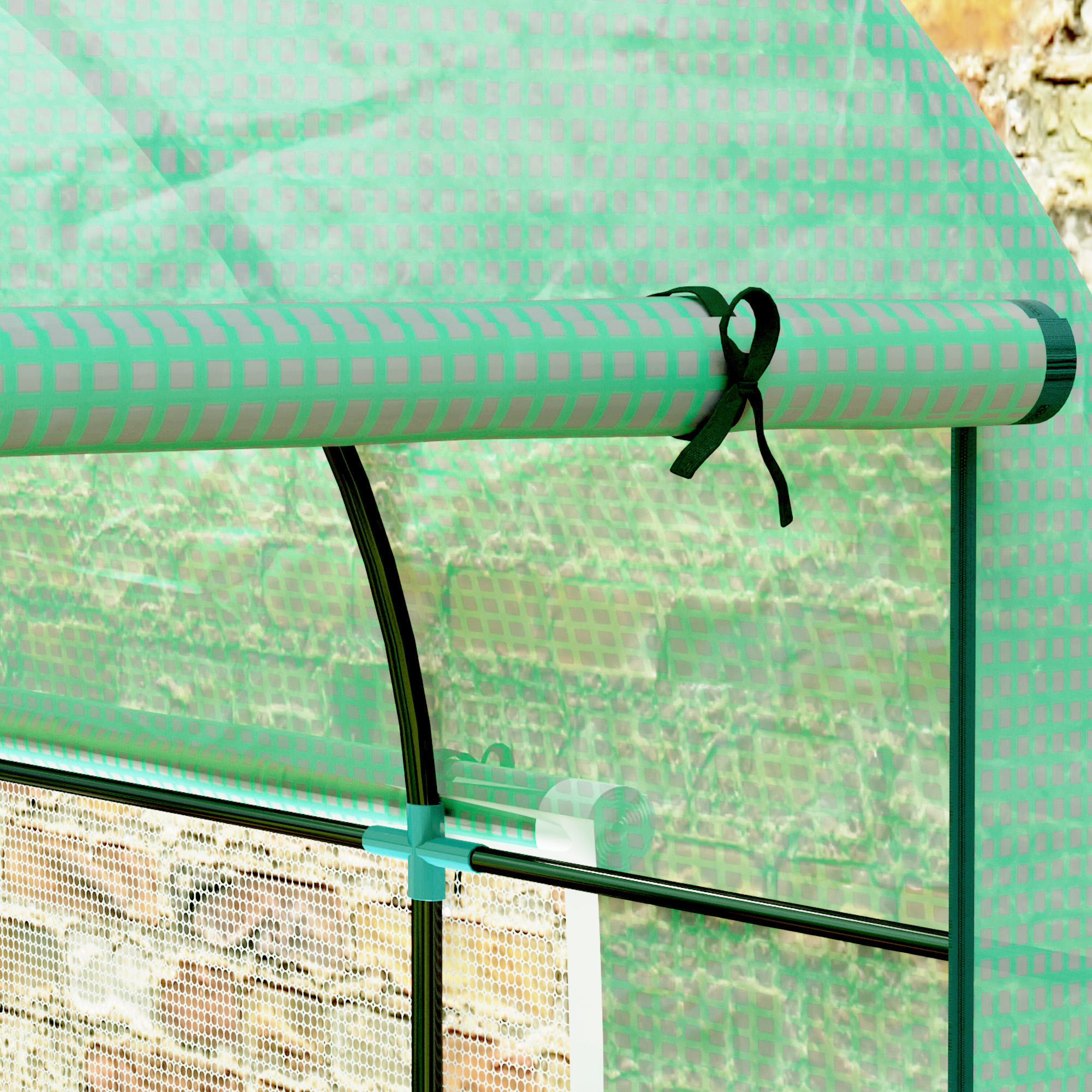 Outsunny 300 x 200cm Walk-In Polytunnel Greenhouse Green 9