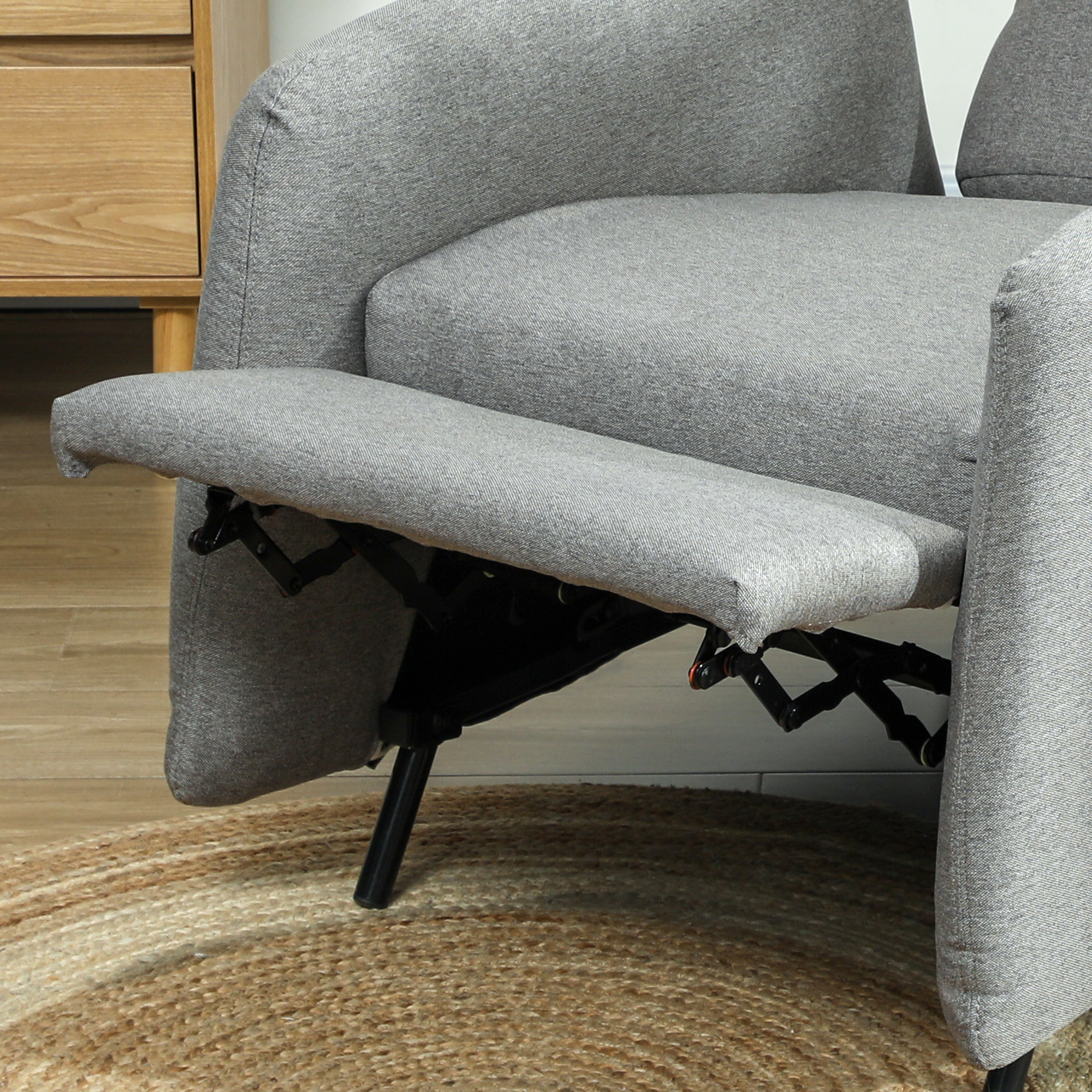 HOMCOM Push Back Recliner Armchair, Fabric High Back Reclining Chair with Adjustable Leg Rest and Pocket Spring Seat for Living Room, Bedroom, Home Office, Grey 8