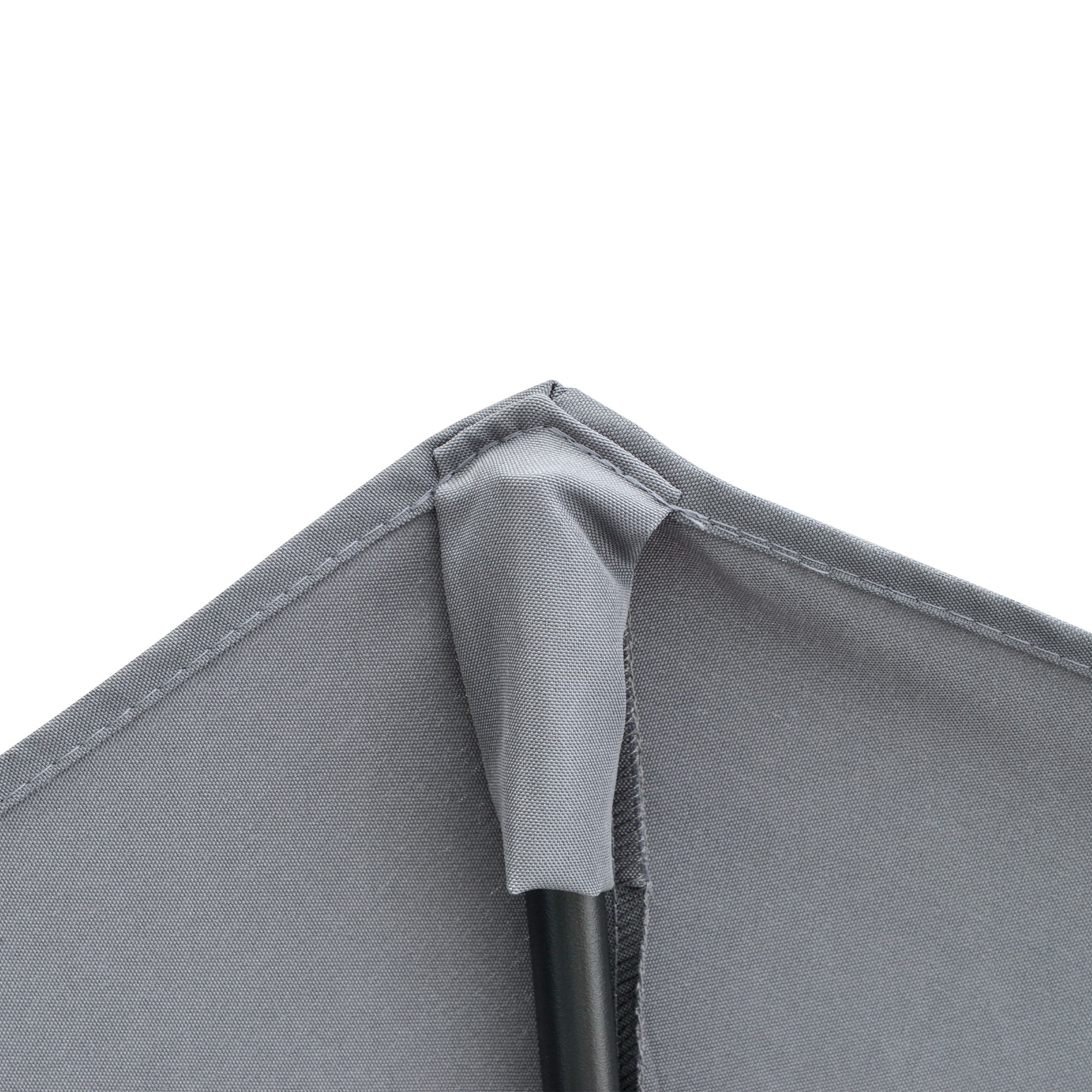 Outsunny 2m Half Parasol Market Umbrella Garden Balcony Parasol with Crank Handle, Base, Double-Sided Canopy, Dark Grey 8