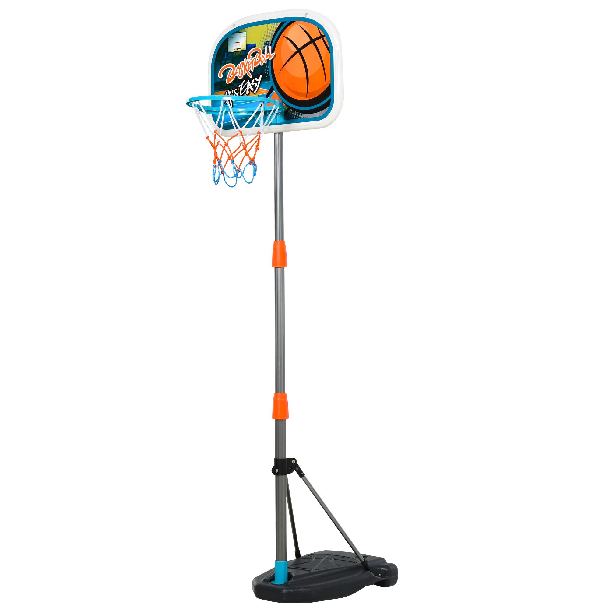 HOMCOM Kids Basketball Hoop and Stand Portable Basketball Stand Set w/ Ball Pump Netting Backboard Adjustable Height from 126 cm to 158 cm 8
