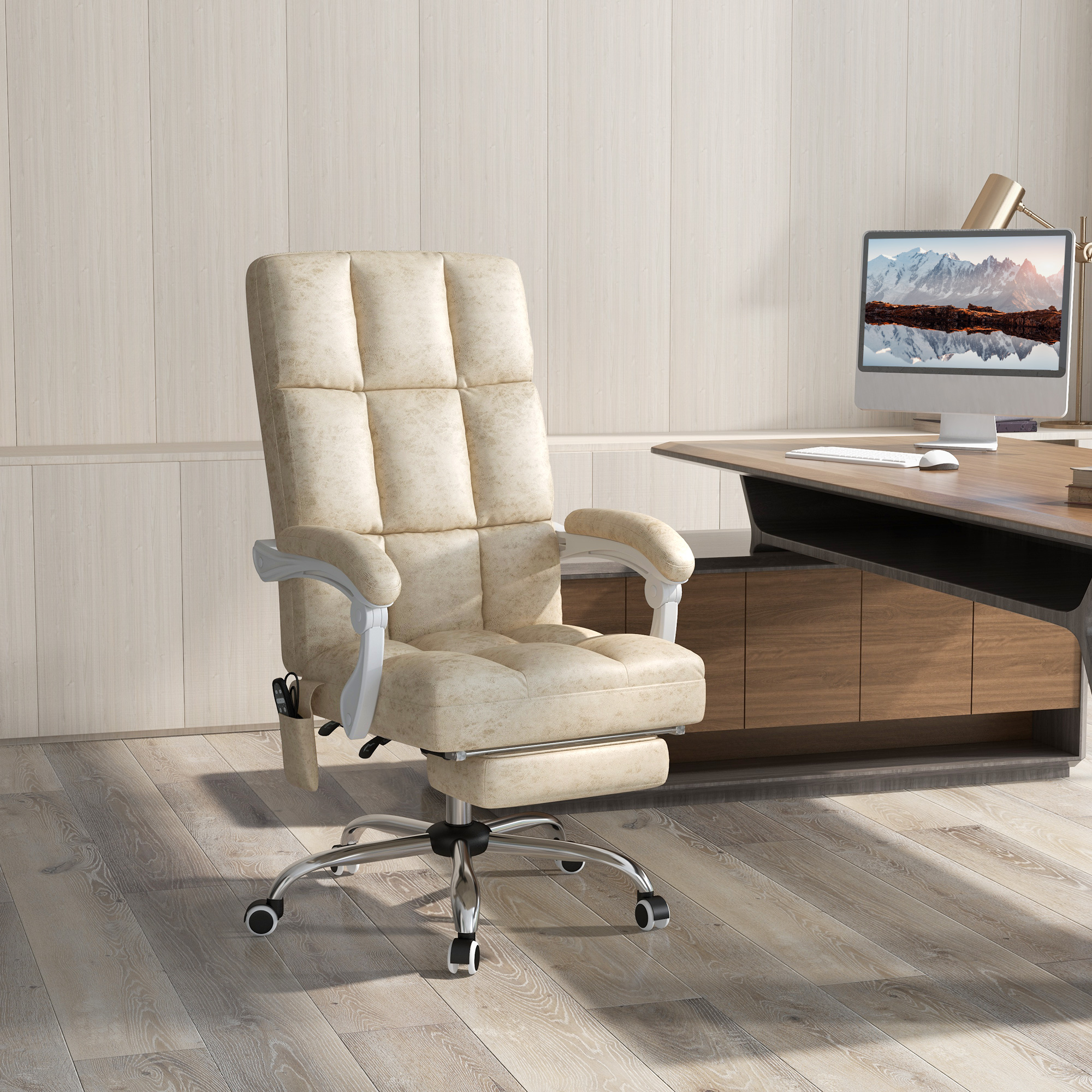 Vinsetto Sedia da Ufficio Elegante ad Altezza Regolabile con Ruote