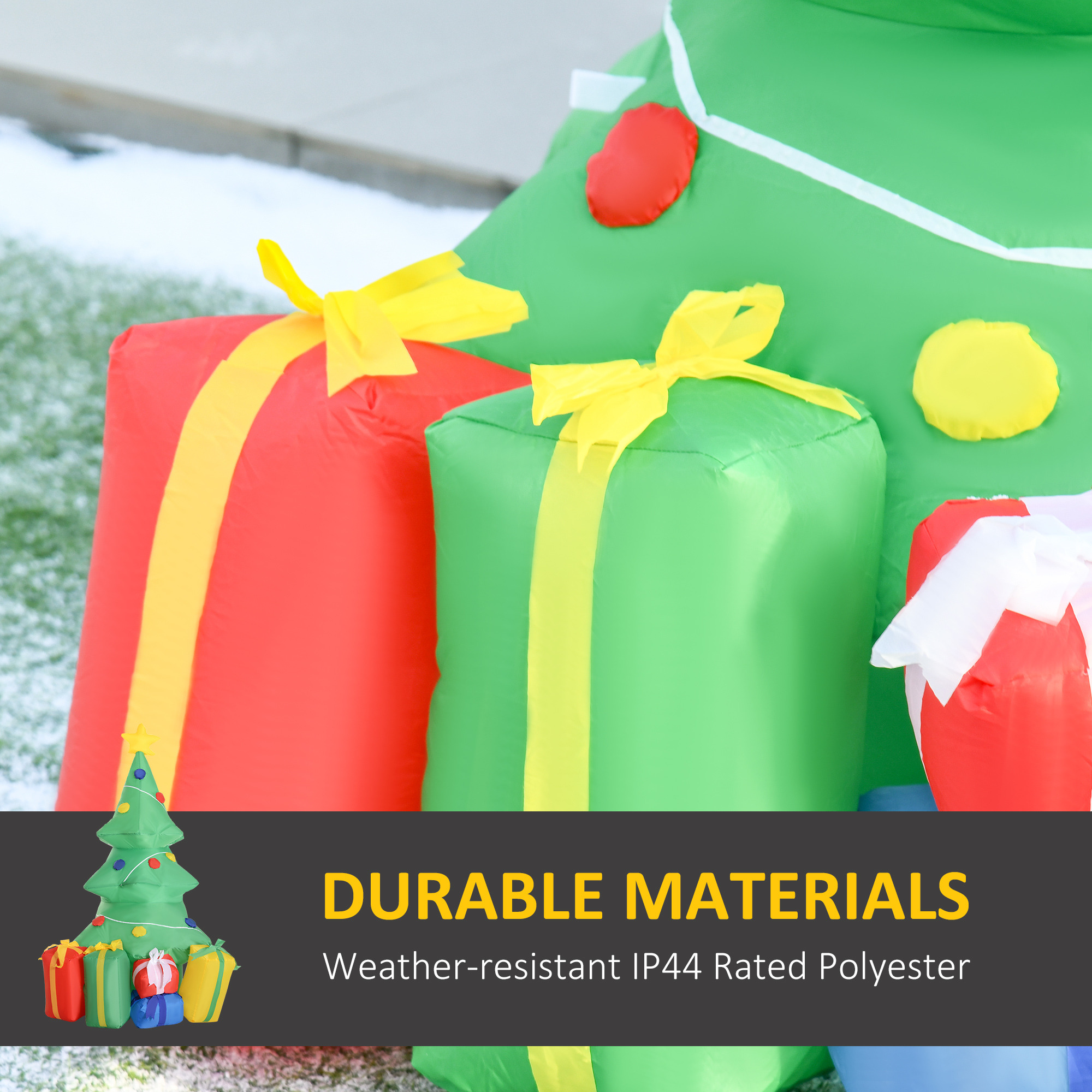 HOMCOM 5ft Inflatable Christmas Tree Xmas Air Blown Holiday Decoration LED Lawn Yard Outdoor Ornaments 5