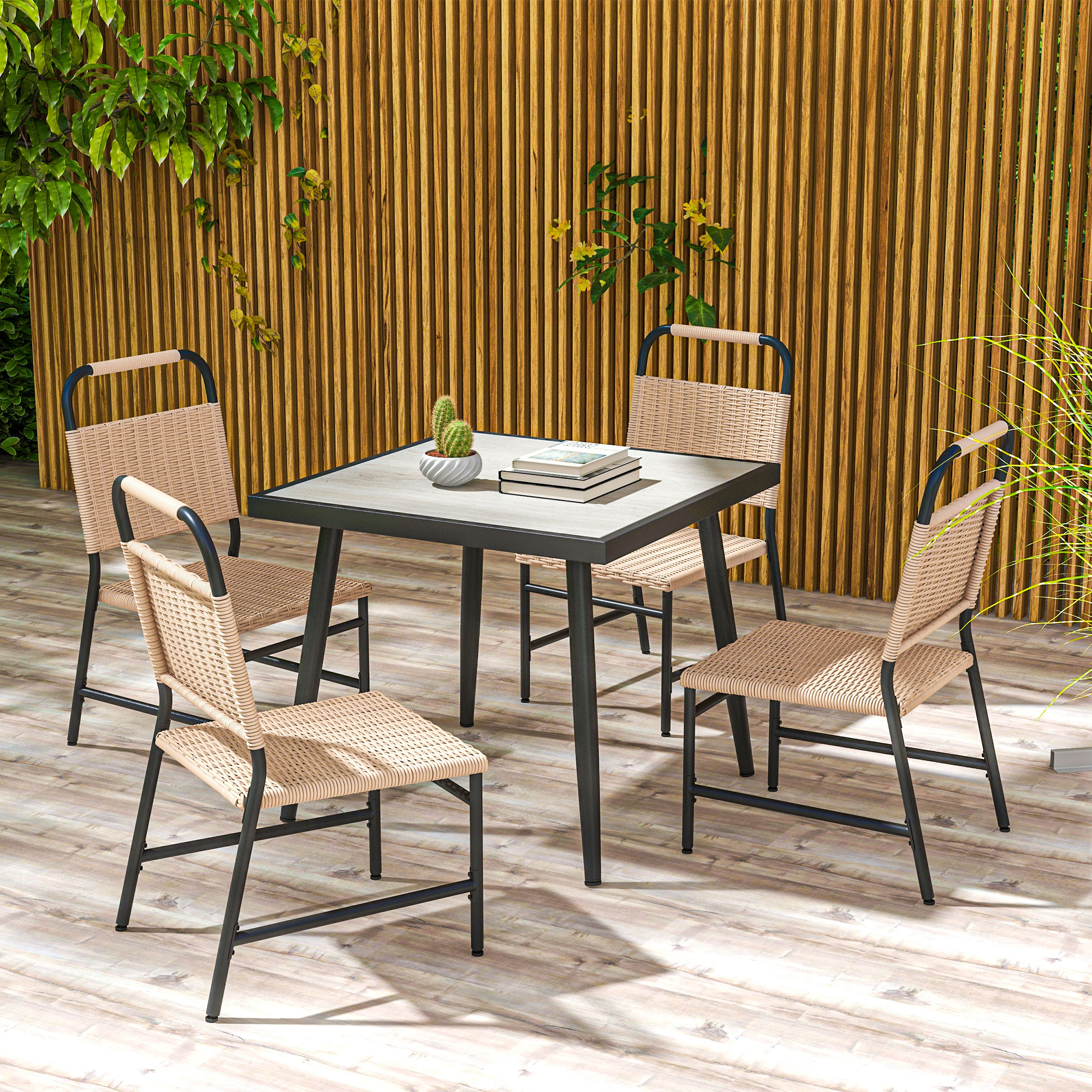 LIFEZEAL Banc de Jardin 2 Places en Rotin Synthétique avec Coussin d'Assise, Dossier, Accoudoirs, 110 x 56 x 84 cm, 360 KG Max - Jardin