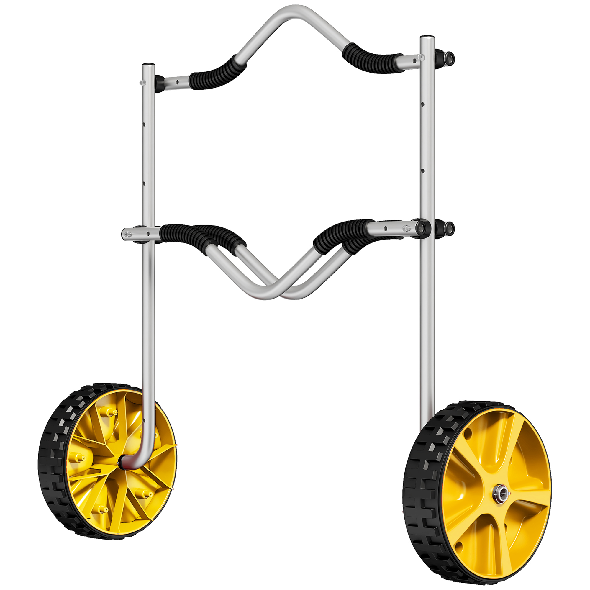 SPORTNOW Kajakwagen verstellbarer Kanuwagen Bootswagen Surfwagen Bootstrailer mit Spanngurt für Kanu Surfboard Paddelboards Aluminium Gelb   Aosom.de – SPORTNOW