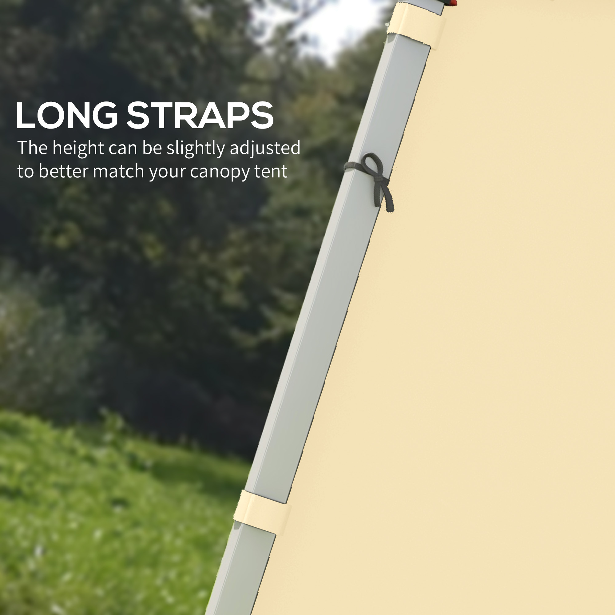 Outsunny Set of Two 3 x 3(m) Replacement Zipped Gazebo Walls Beige 6