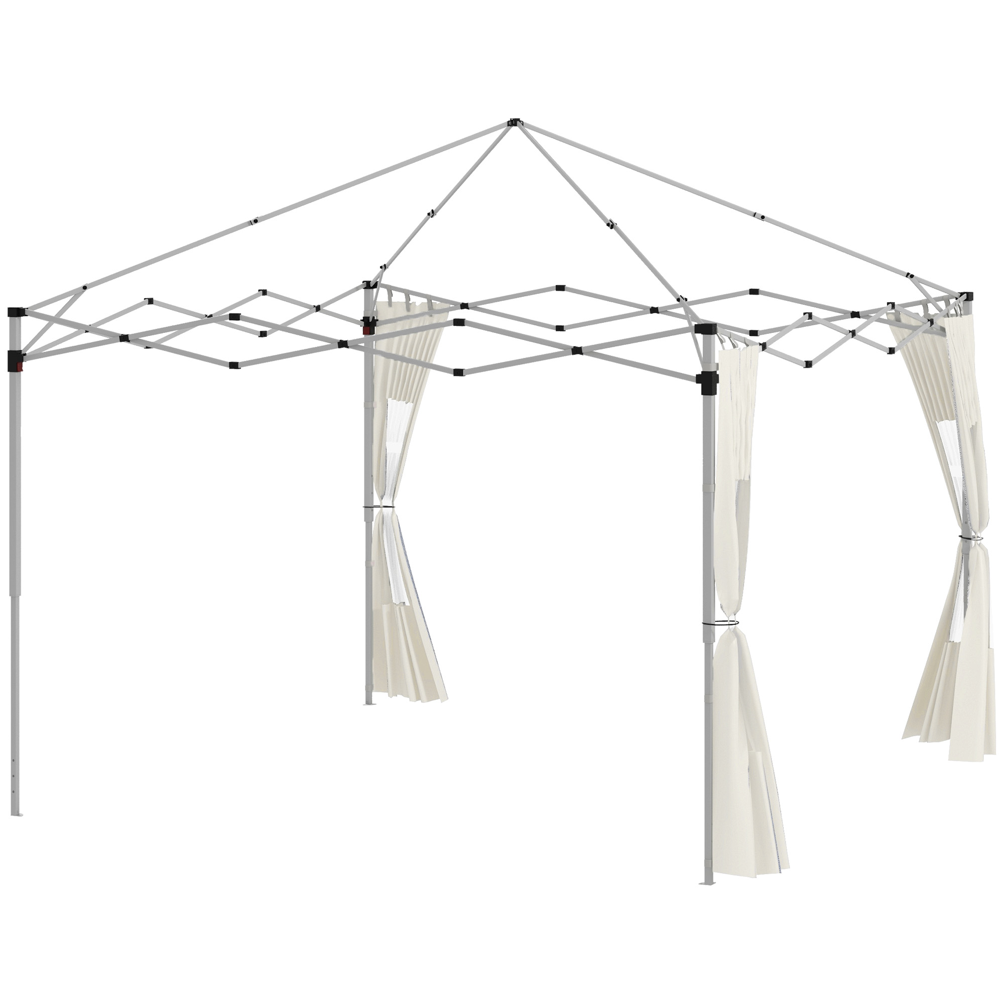 Outsunny Lot de 2 panneaux latéraux pour gazebo avec portes et fenêtres zippées, pour gazebo pop-up de 3x3m ou 3x6m