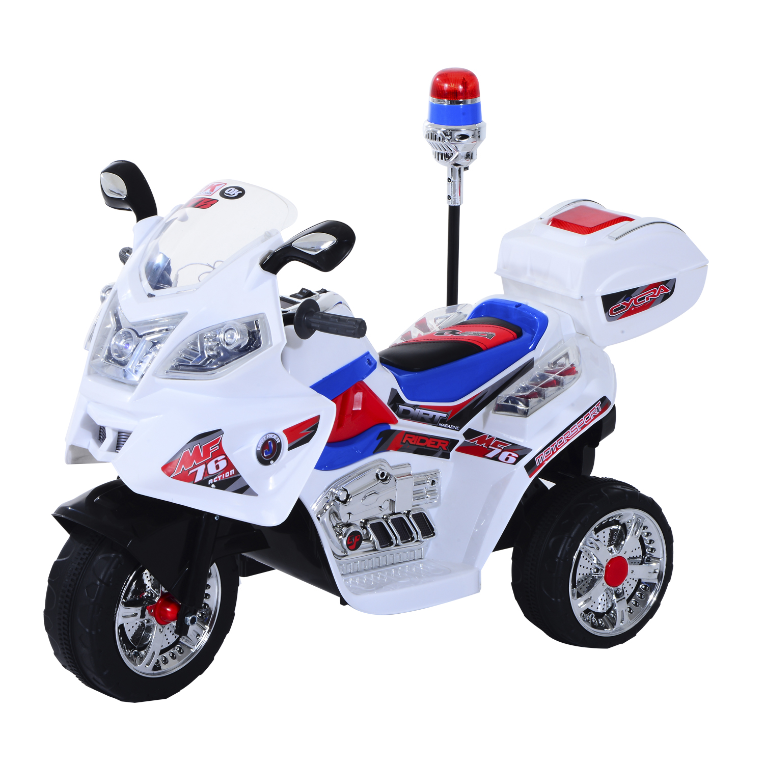 Moto électrique Puissante 6V Pour Enfants 2-3 Ans, Phare LED Et Roues D Vitesse 3 Kmh Design Bleu 207889365