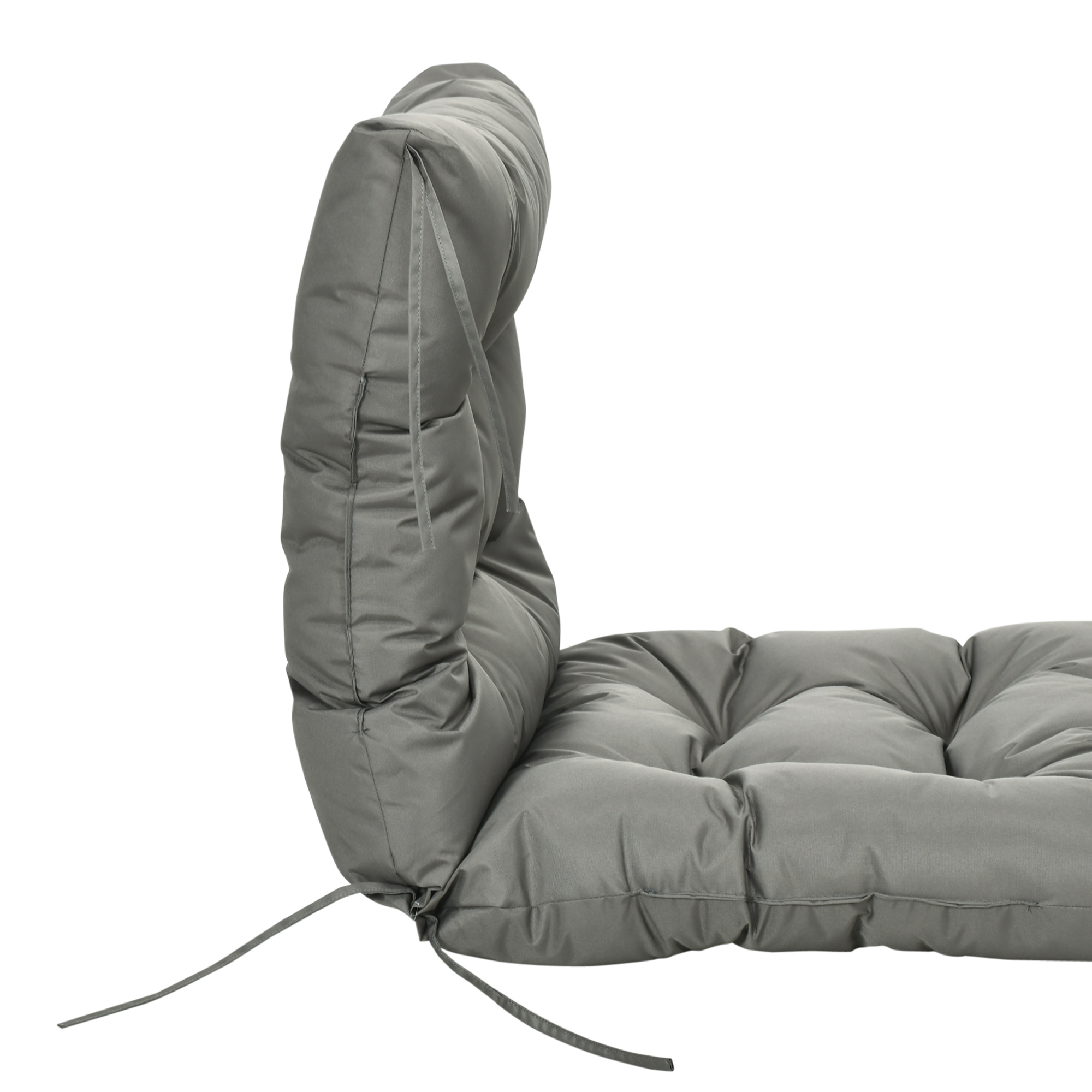 Outsunny Garden Back Chair Cushion, Comfortable Patio Seat Cushion Pad with Backrest for Outdoor & Indoor Use, Light Grey 7