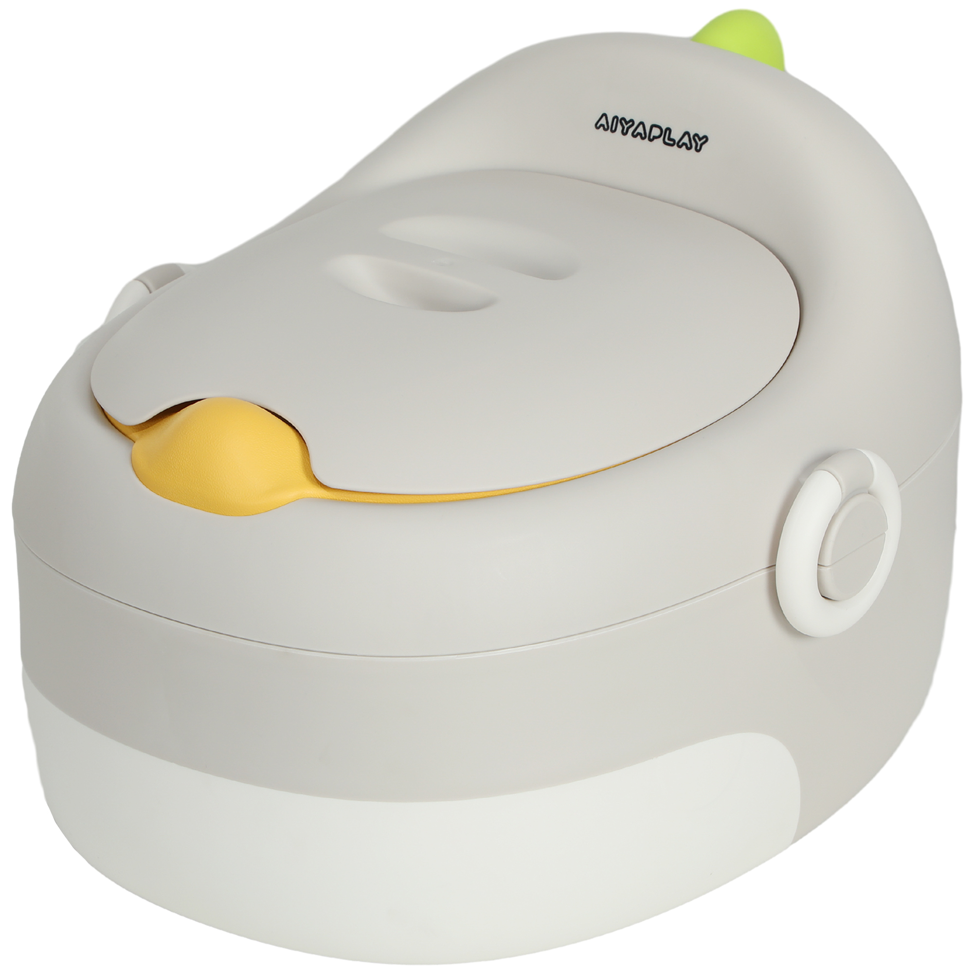 AIYAPLAY 3-in-1 Kindertopf, abnehmbar Kindertöpfchen, Töpfchen mit Griffe, für Kinder 6-72 Monaten, bis 50 kg belastbar, Kunststoff, Kunstleder, Grau   Aosom – AIYAPLAY