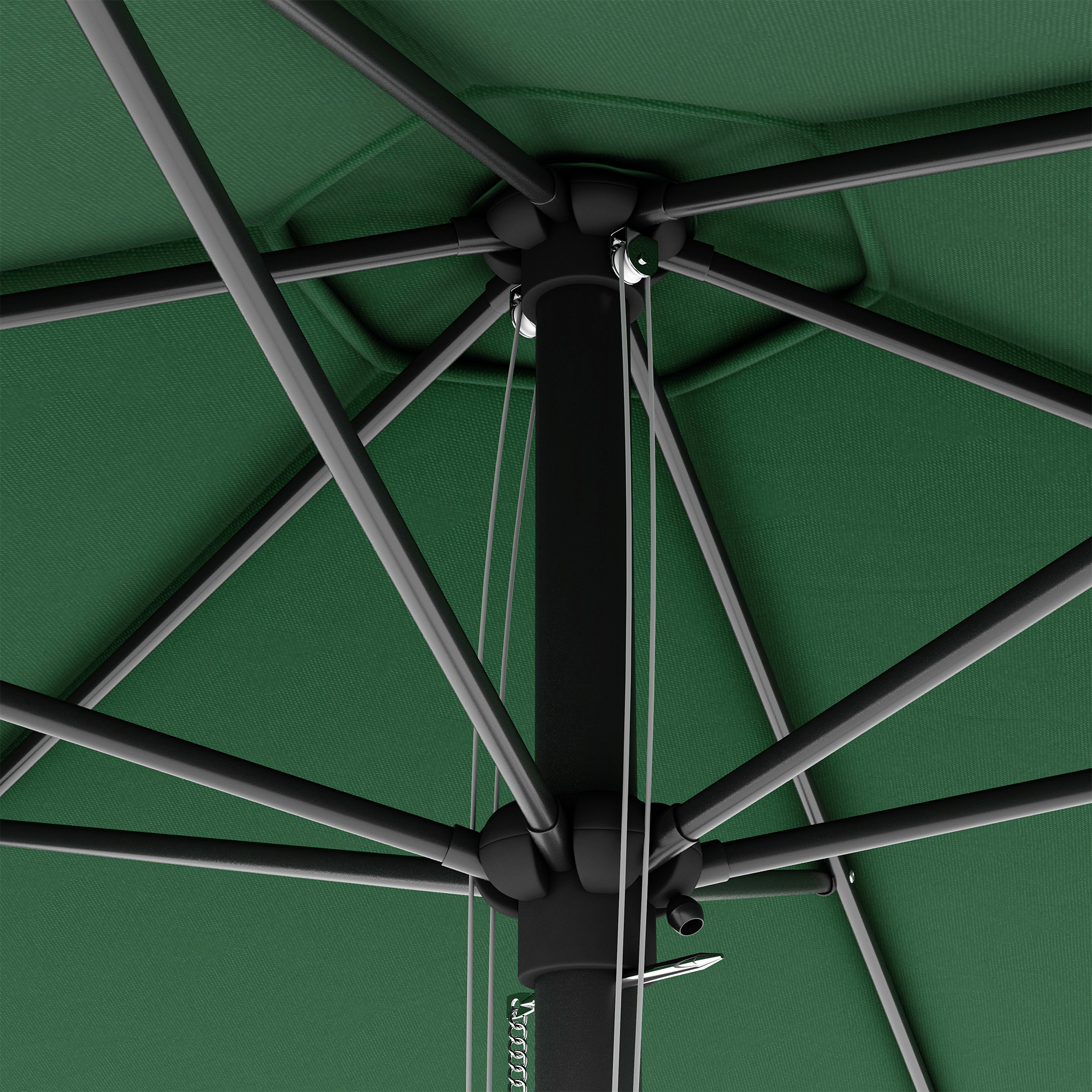 Outsunny 2.8m Garden Parasol Umbrella, Round Outdoor Market Table Umbrella Sun Shade Canopy, Green 8