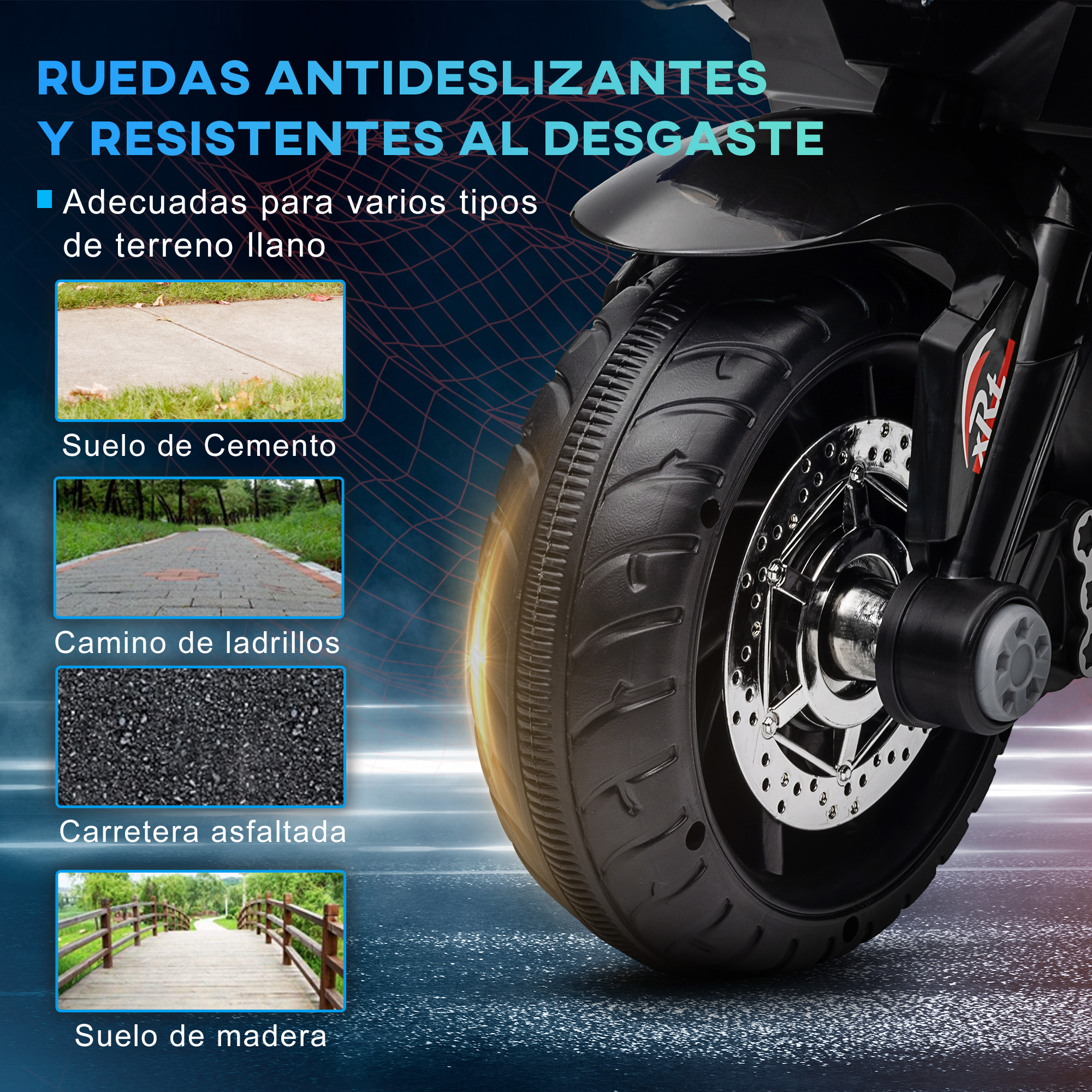 HOMCOM Moto Eléctrica Infantil De 3 Ruedas – 6V Con Música Y Luces Para Niños +3 Años