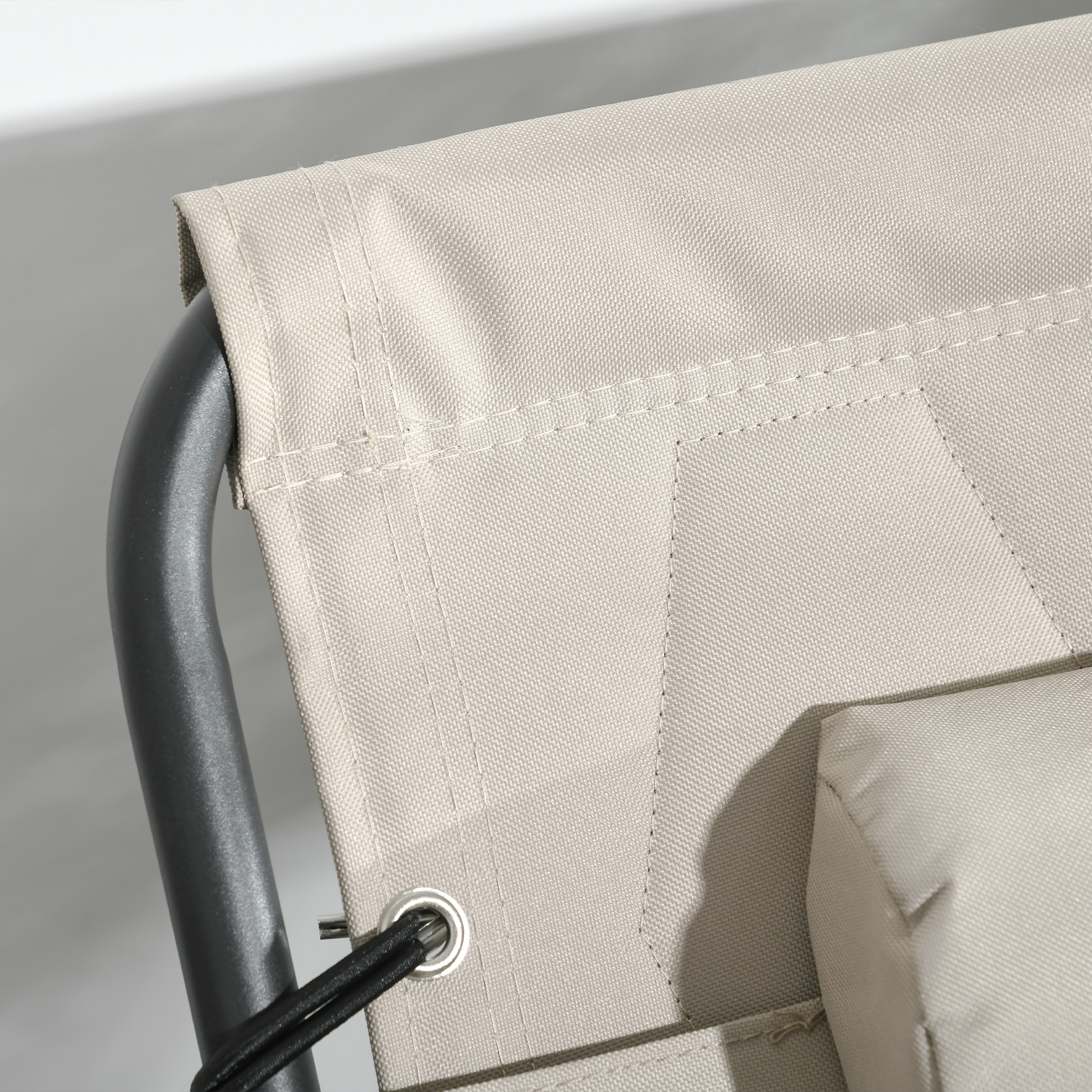 Outsunny Set of Two Sun Loungers, with Five-Position Reclining Backs Khaki 8