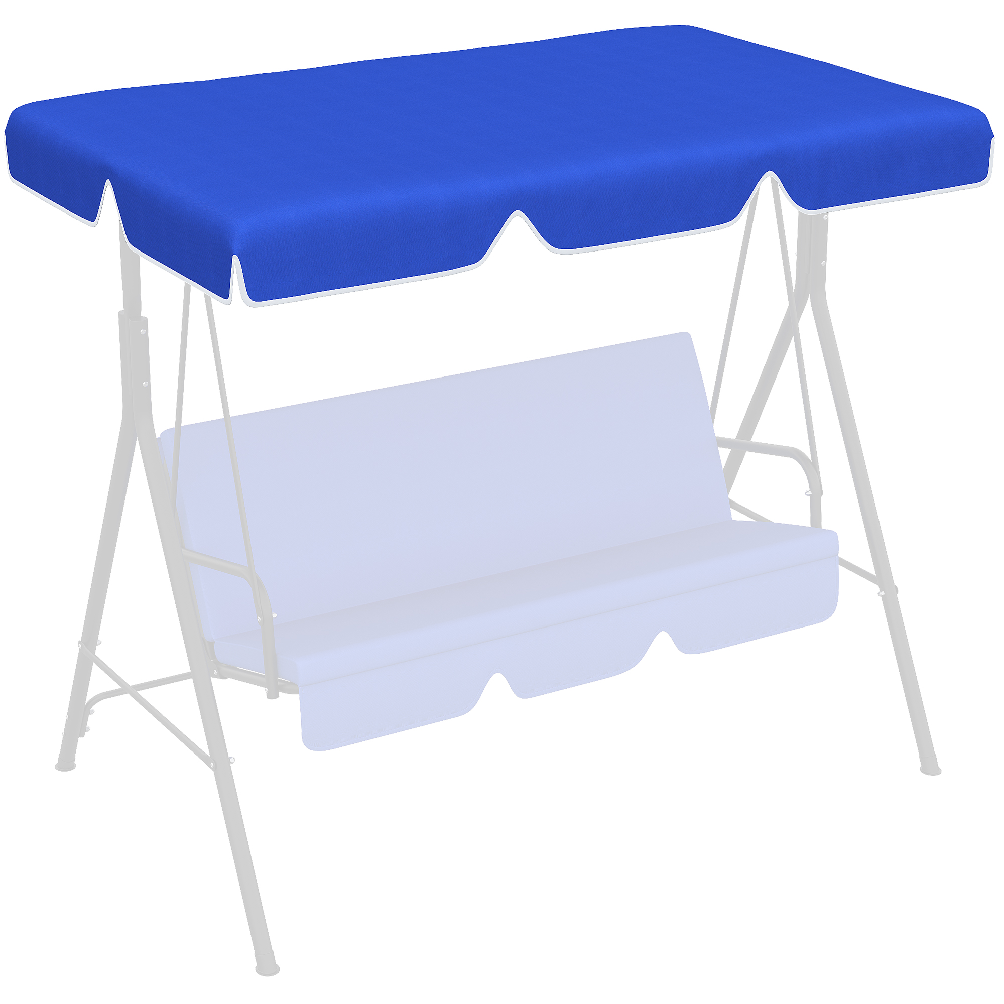 Outsunny Tettuccio di Ricambio per Dondolo in Poliestere con Protezione UV50+, 192x144cm, Blu Aosom